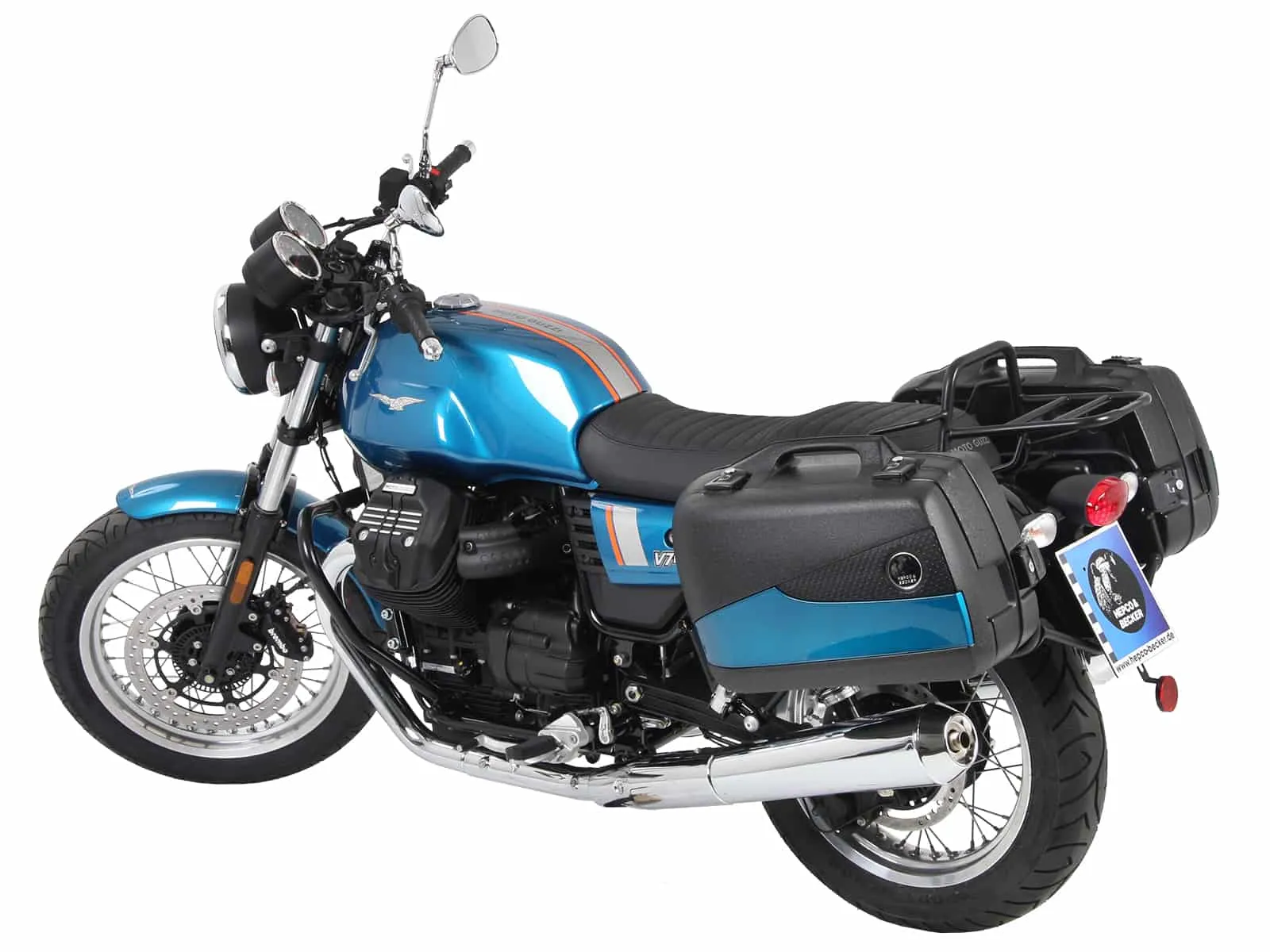 Side case carrier fixed black for Moto Guzzi V7 III (Carbon, Milano, Rough) (2018-2020)