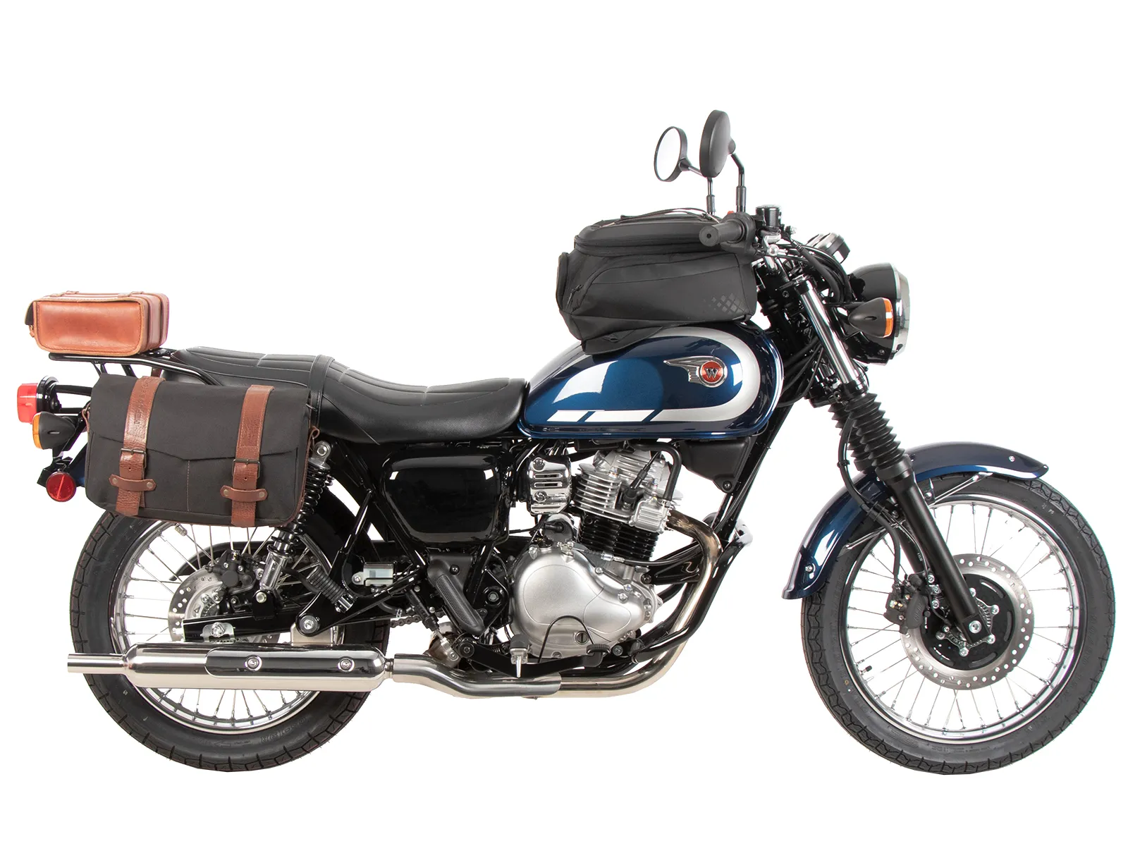 Tubular luggage rack black glossy for Kawasaki W230 / Meguro S1 (2025-)