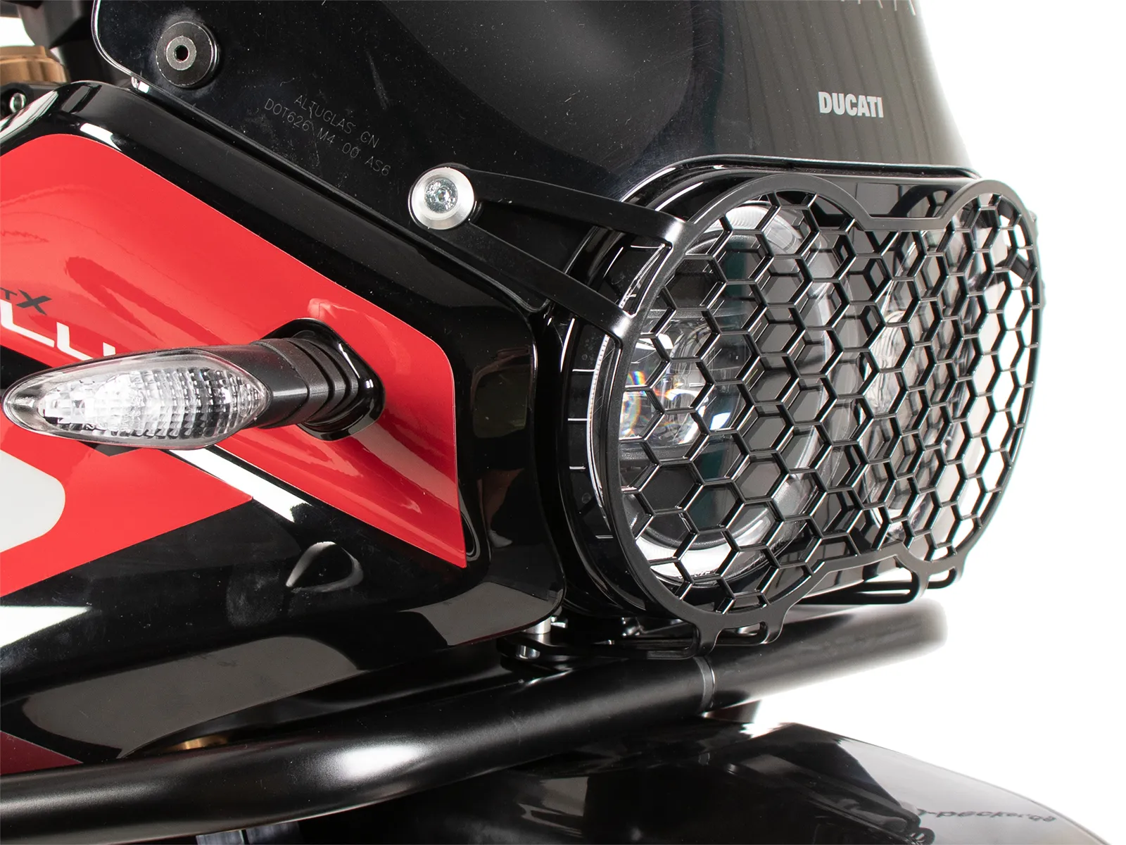 Black lamp guard for Ducati DesertX Rally (2024-)
