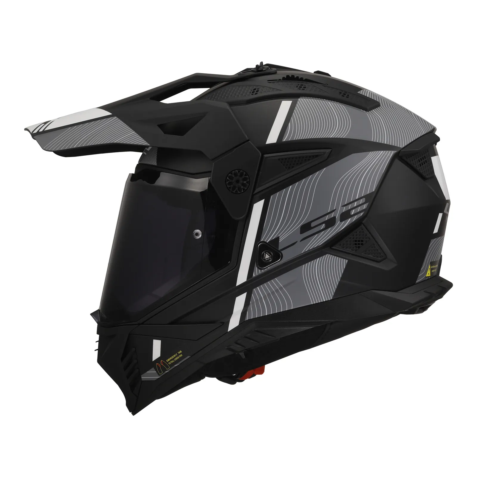 LS2 MX702 Pioneer II (XS) Hill - Matte Black / White 06