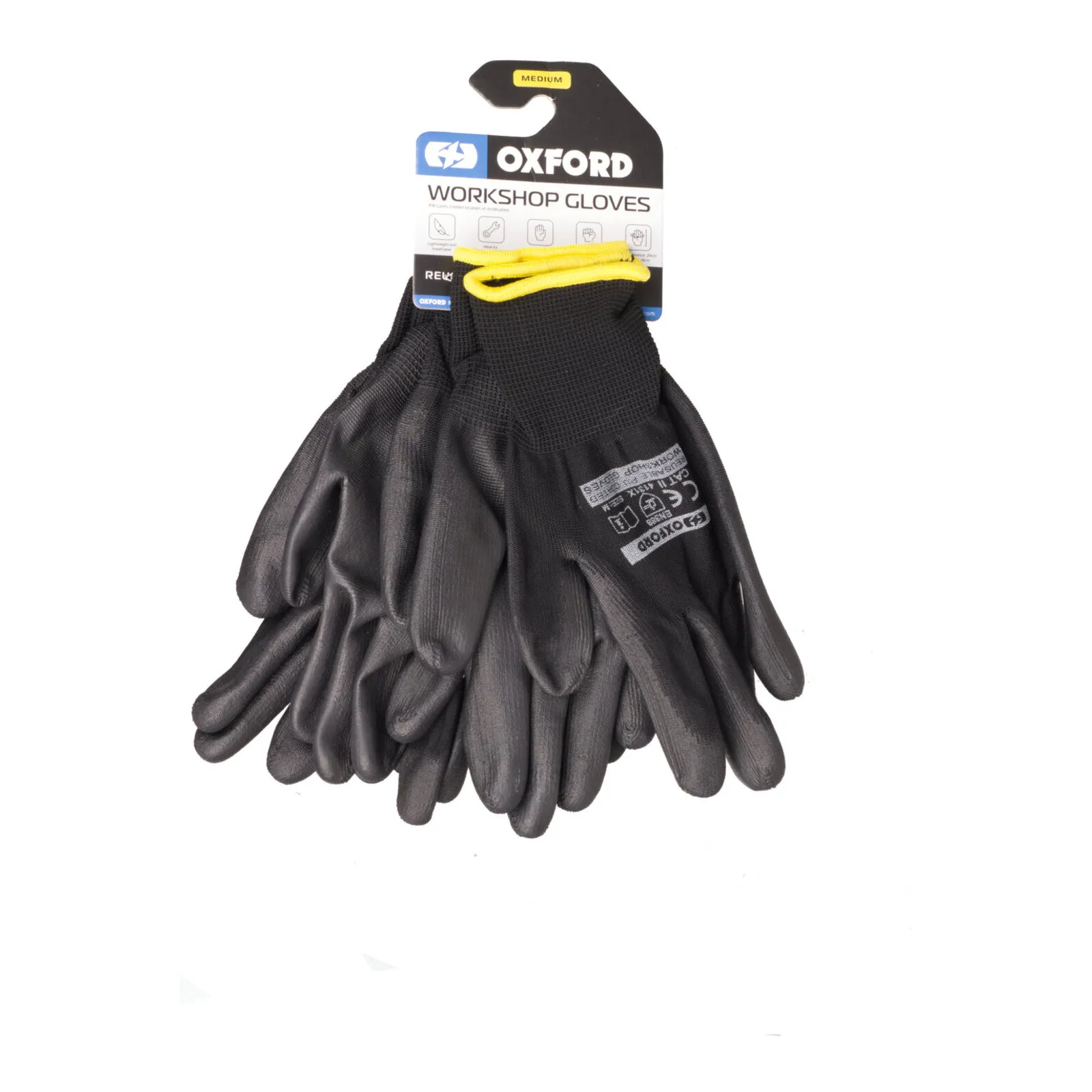 Oxford Workshop Gloves PU-Coated (M) [Pack of 3]