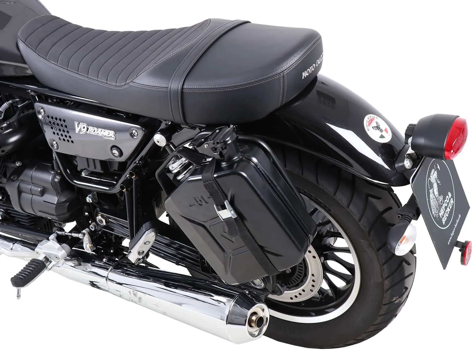 Canister 4ltr. incl. cutout holder left black for Moto Guzzi V 9 Roamer (2016-2025)