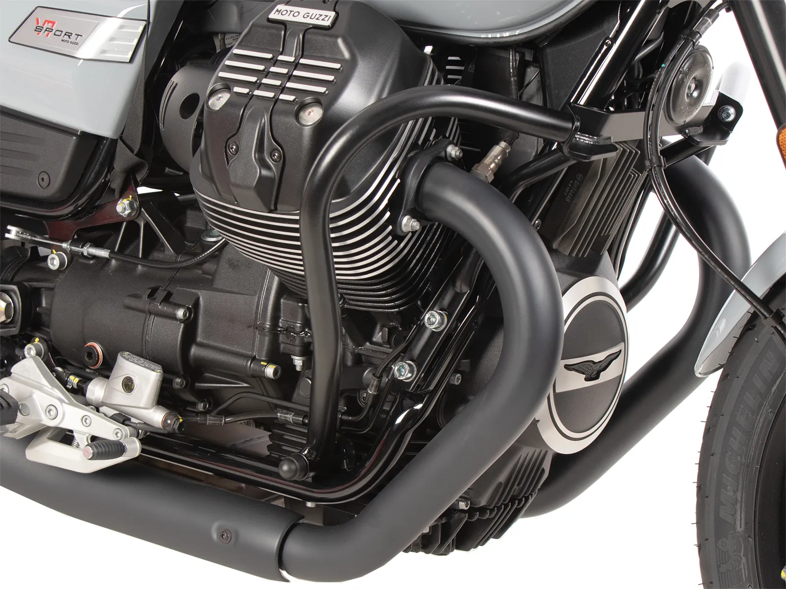 Engine guard black for Moto Guzzi V7 Sport (2025-)