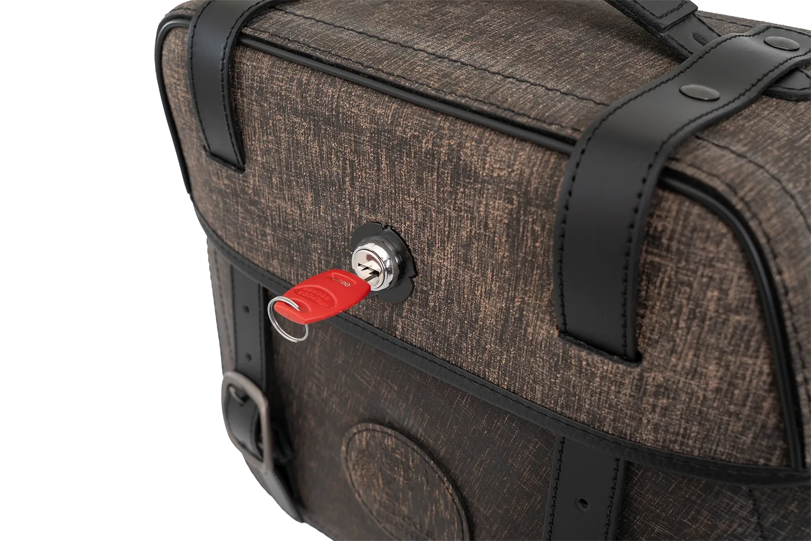 Leather single bag Rugged brown left for cutout