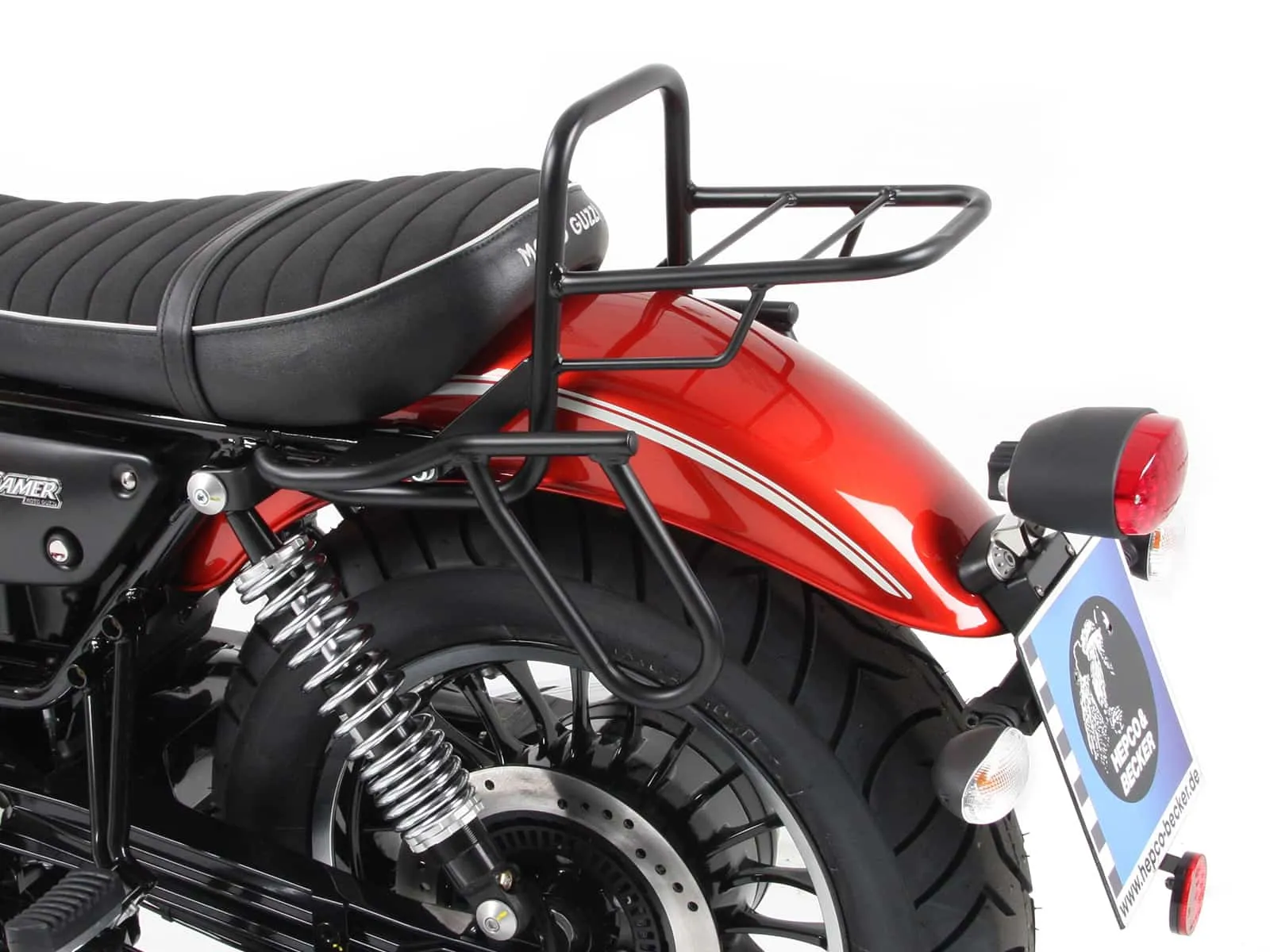 Leather bag holder cutout black for Moto Guzzi V9 Bobber/Special Edition (2021-2025)