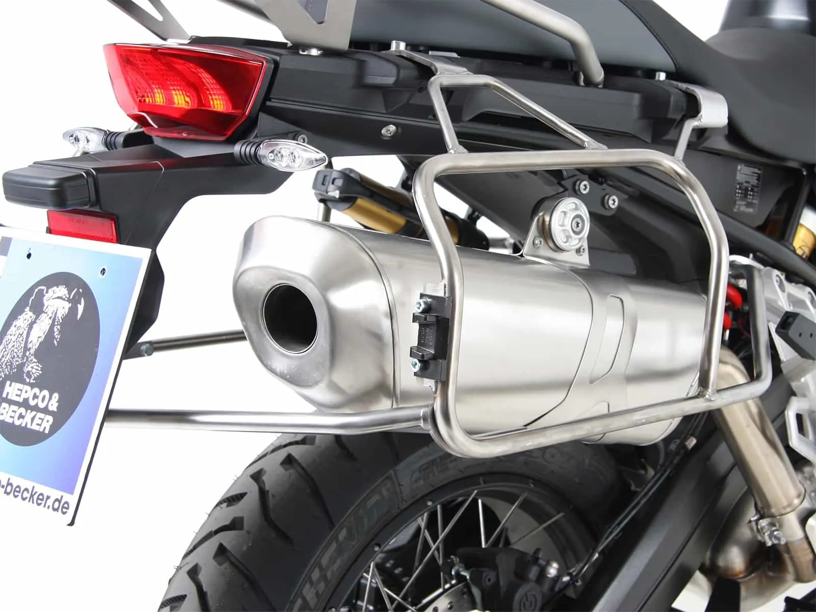 Case carrier set cutout stainless steel incl. Xplorer cutout silver Case set for BMW F 850 GS (2018-2023)