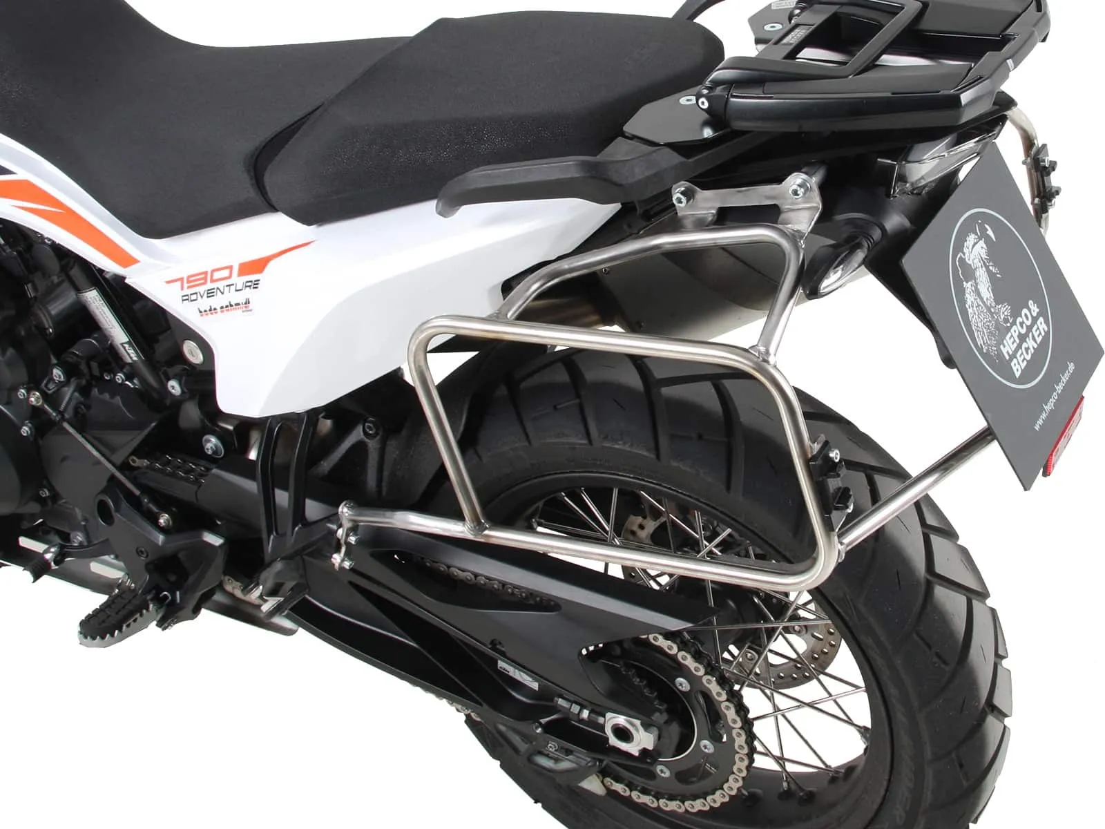 Case carrier set cutout stainless steel incl. Xplorer cutout silver Case set for KTM 790 Adventure/R (2019-2021)