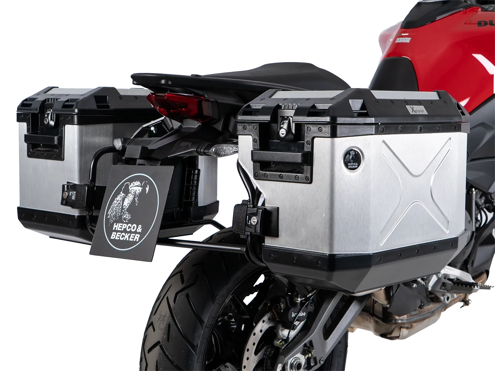 Case carrier set cutout black incl. Xplorer cutout silver Case set for Ducati Multistrada V2 / S (2025-)