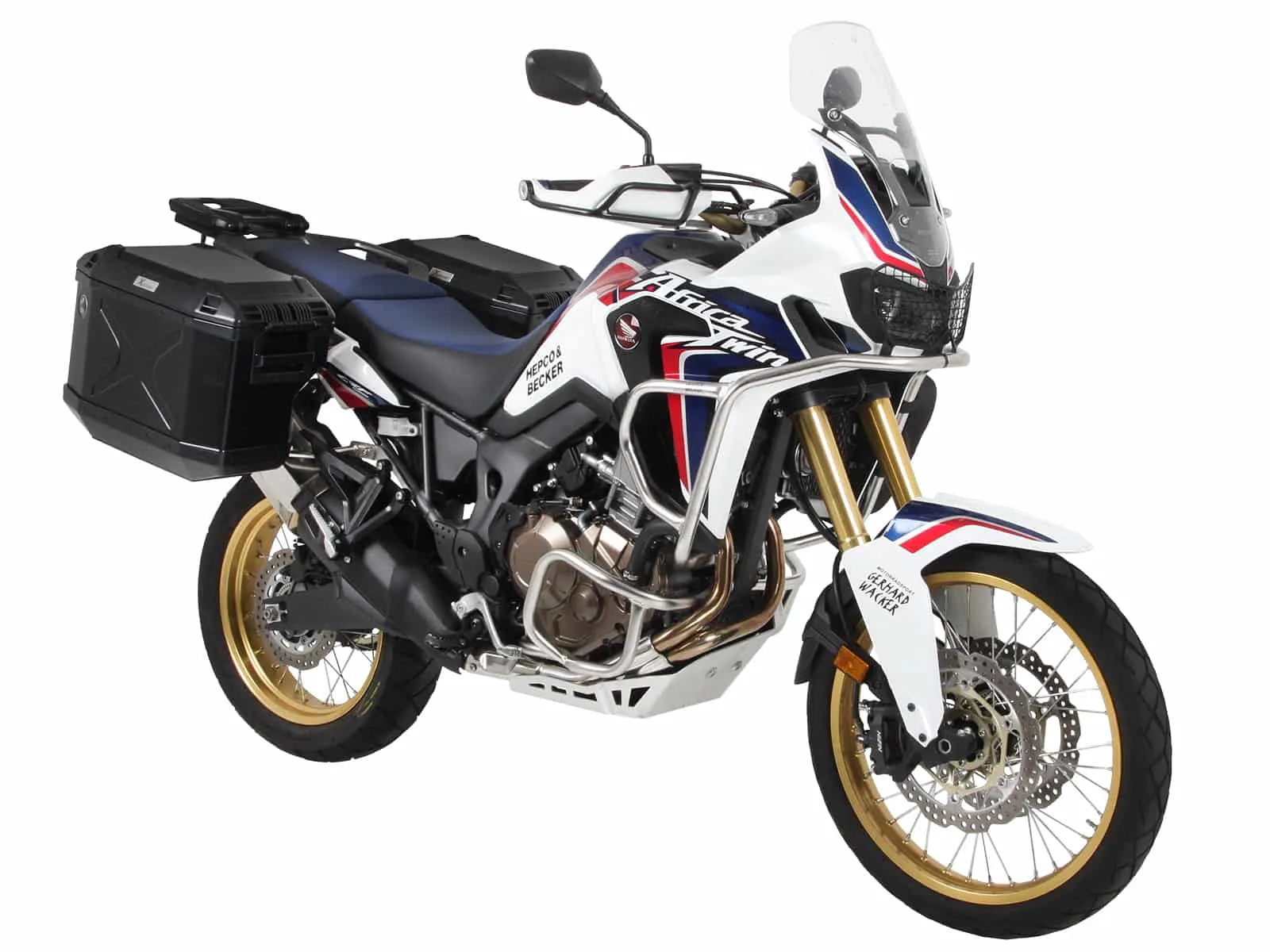 Case carrier set cutout stainless steel incl. Xplorer cutout silver Case set for Honda CRF1000L Africa Twin (2018-2019)