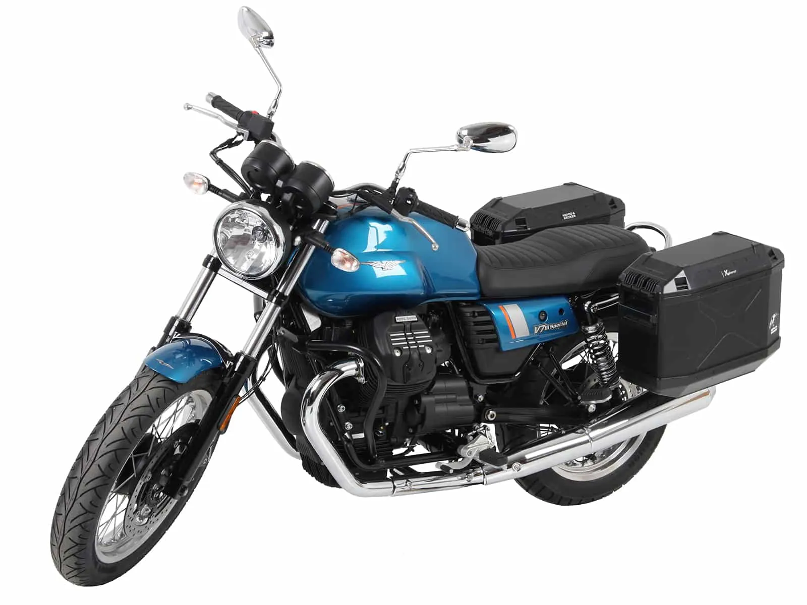 Side case carrier fixed black for Moto Guzzi V7 III (Carbon, Milano, Rough) (2018-2020)