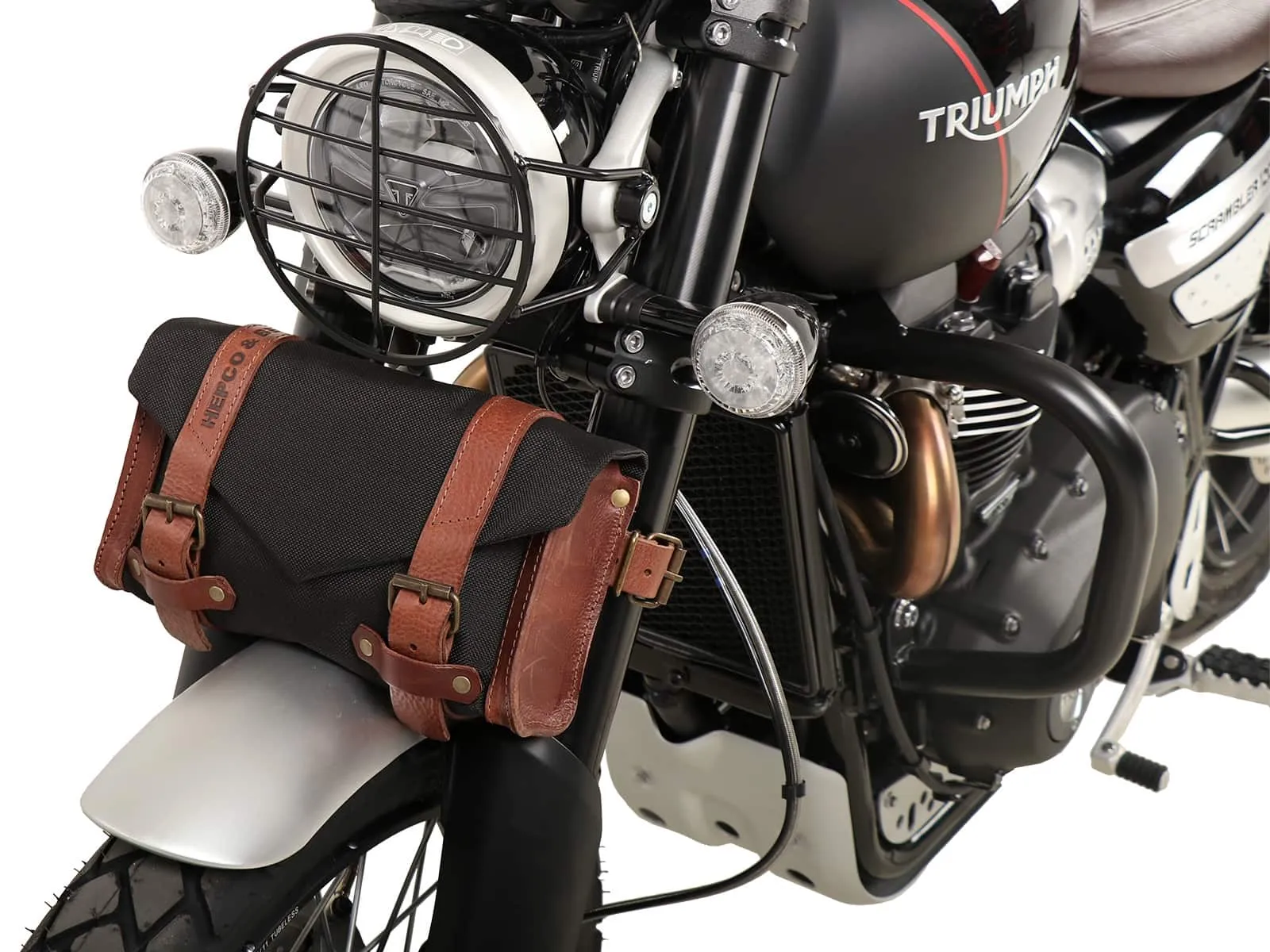Black lamp guard grille for Triumph Scrambler 1200 XE (2019-2023)