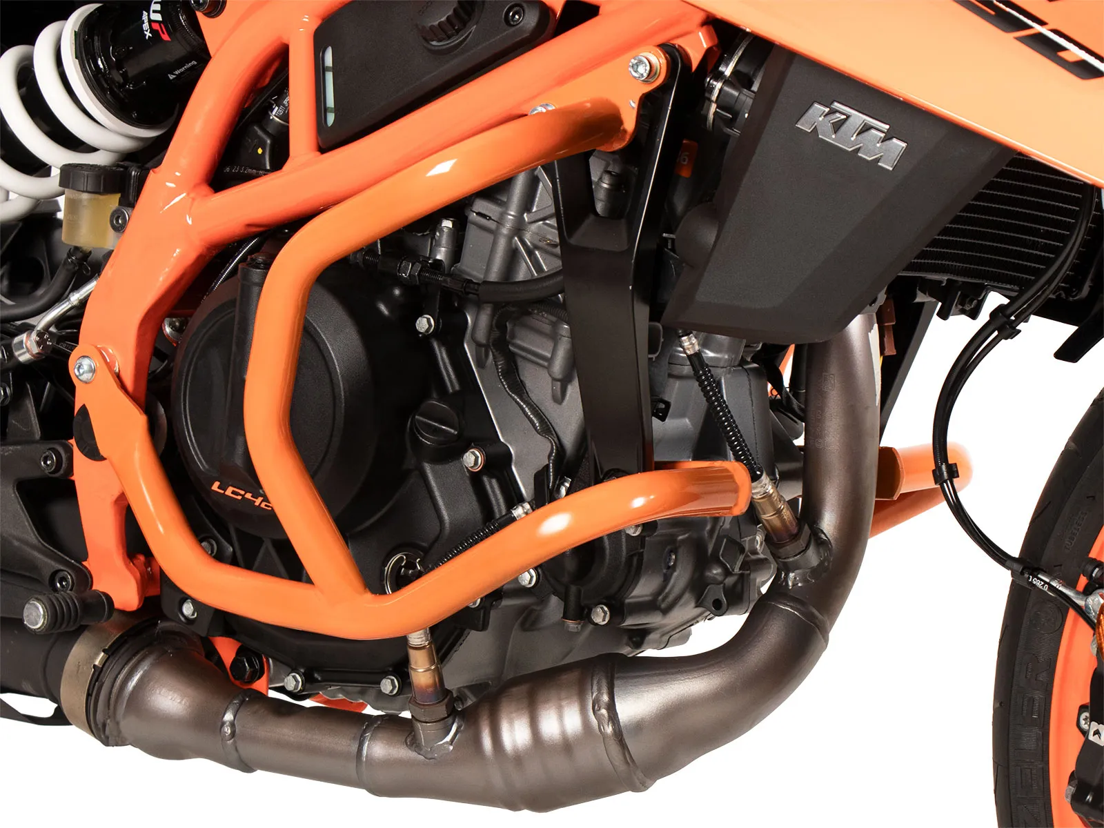 Orange engine guard for KTM 390 Duke (2024-)