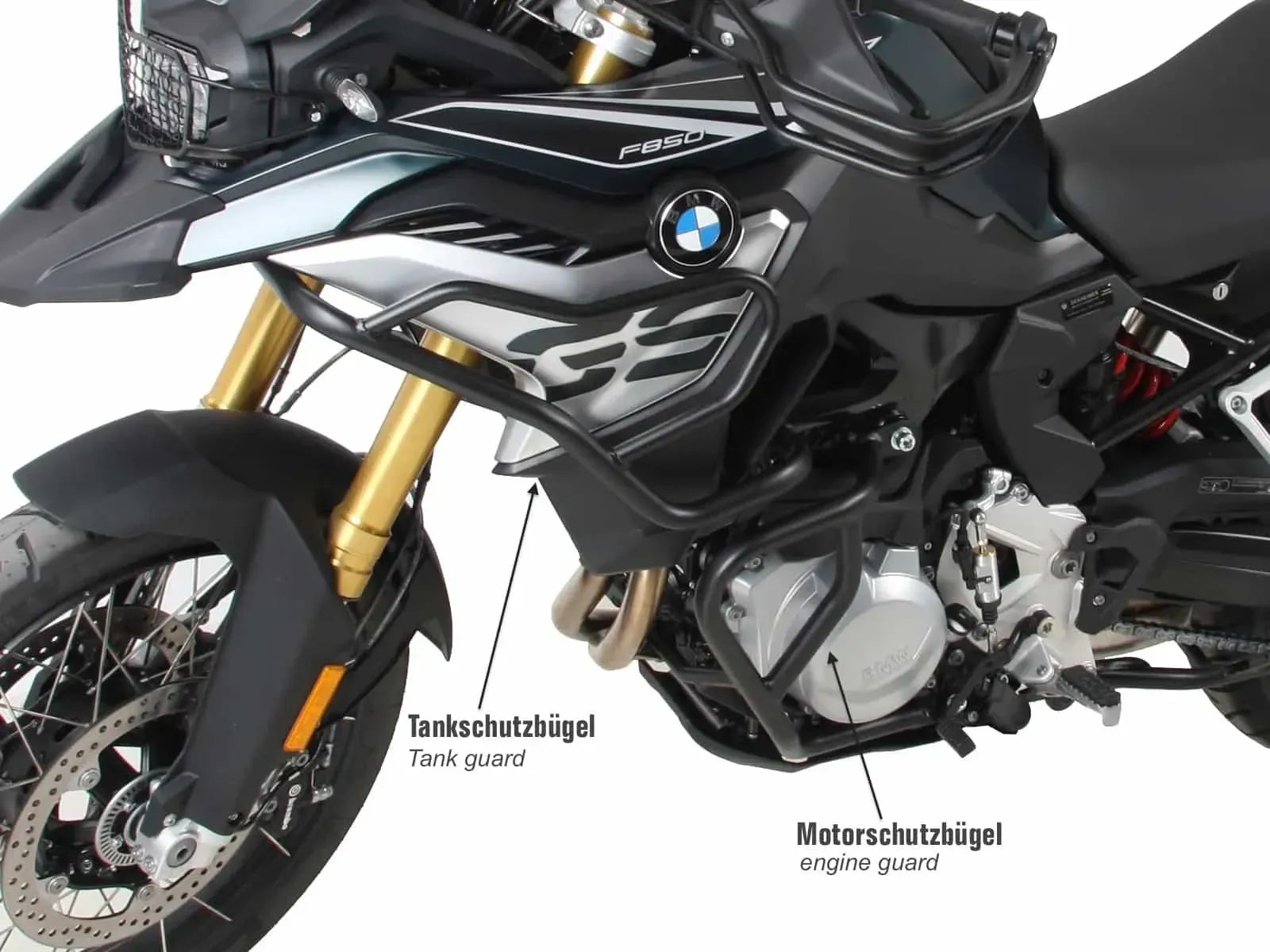 Black tank guard for BMW F 850 GS (2018-2023)