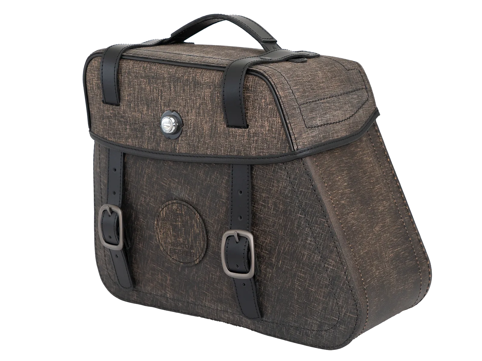 Leather single bag Rugged brown left for cutout