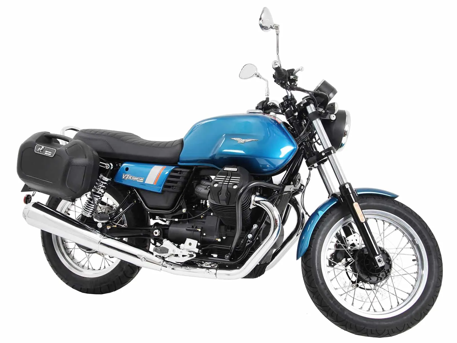 C-Bow side carrier chrome for Moto Guzzi V7 III (Carbon, Milano, Rough) (2018-2020)