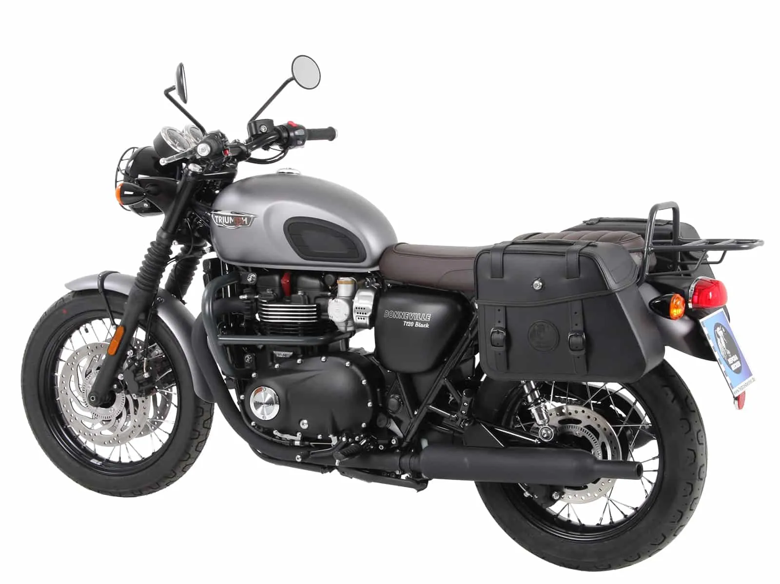 C-Bow side carrier chrome for Triumph Bonneville T 100/Black (2017-2025)