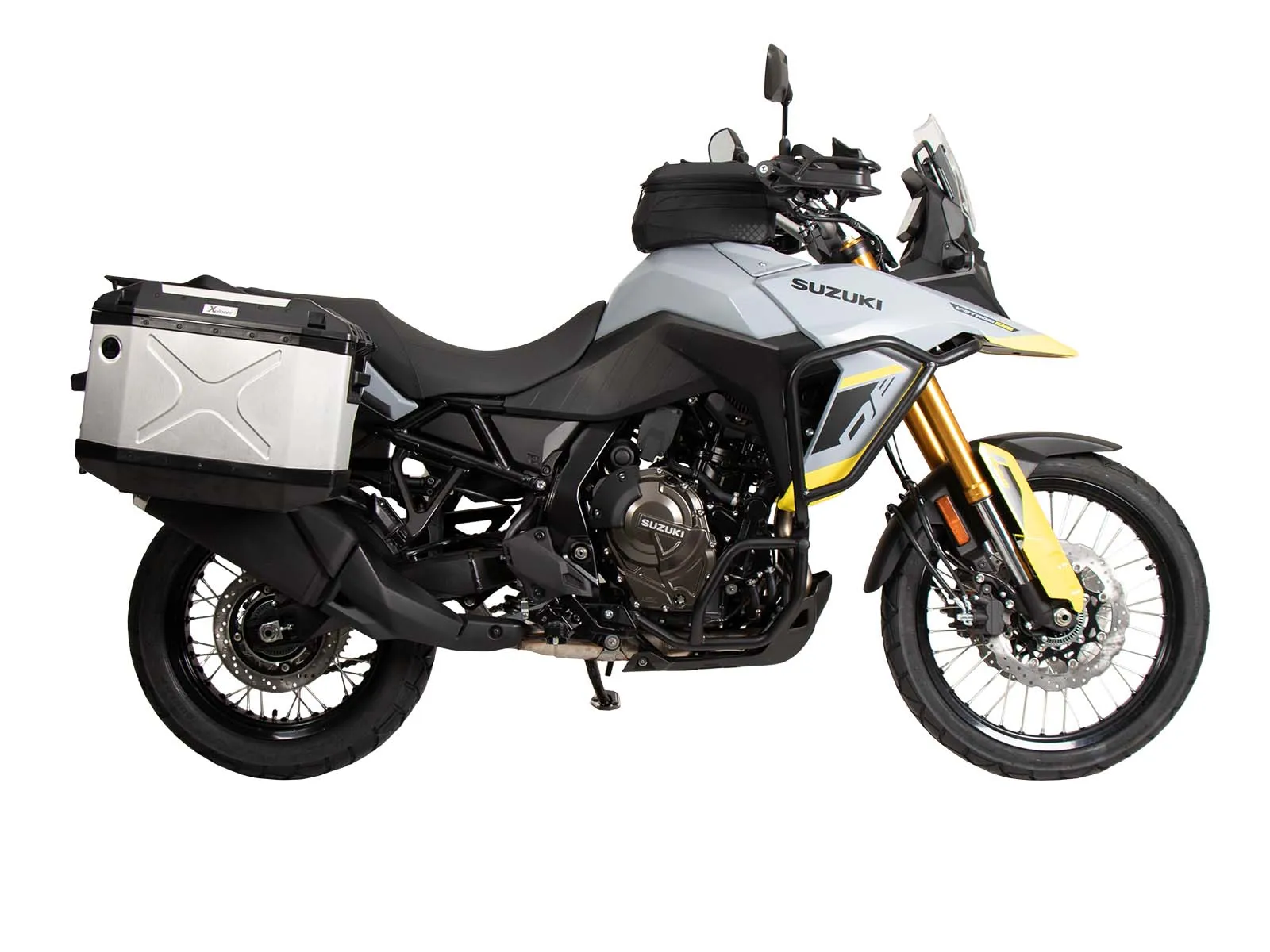 Suitcase carrier set cutout black incl. Xplorer cutout silver Suitcase set for Suzuki V-Strom 800 DE (2023-)