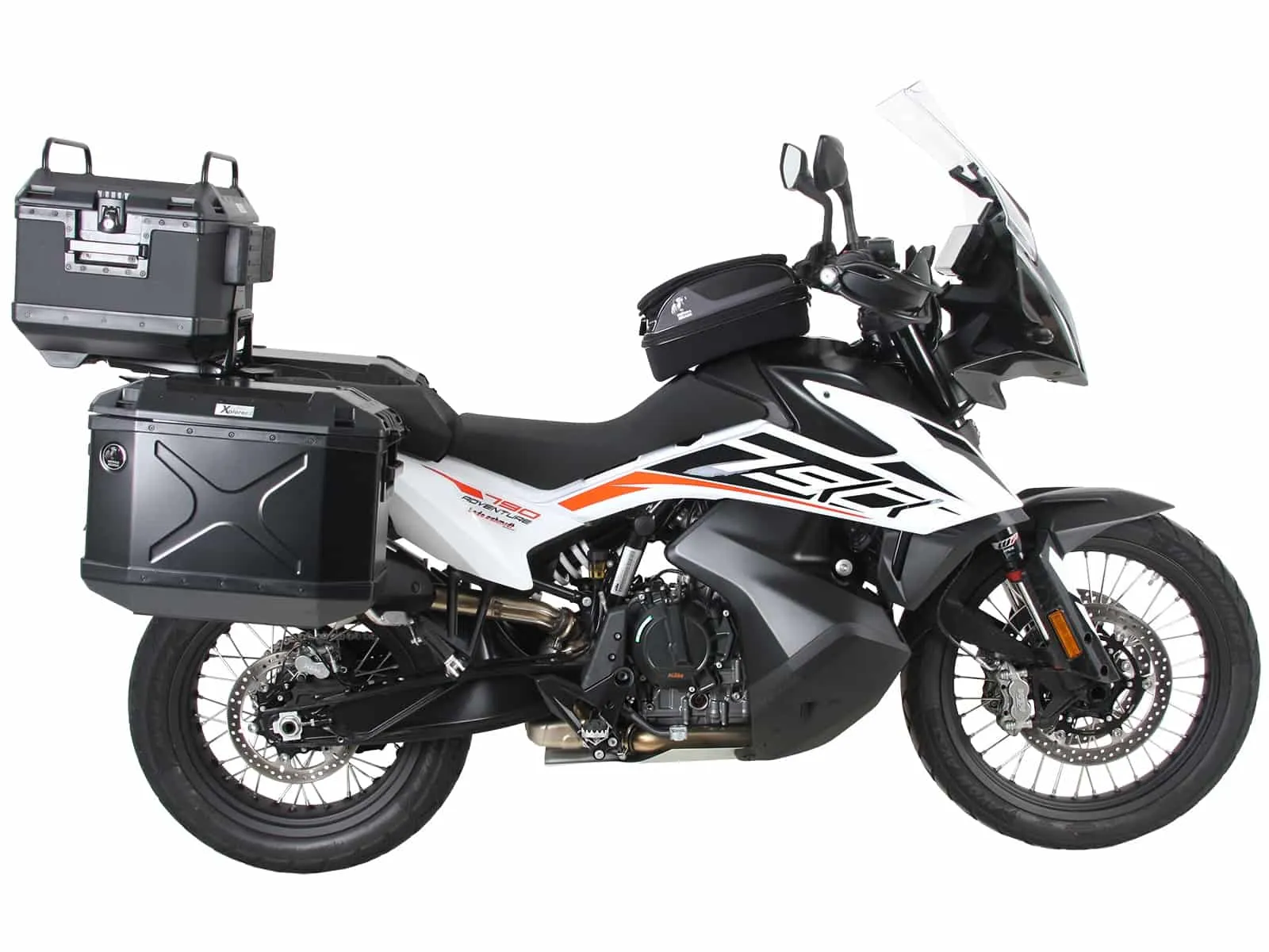 Case carrier set cutout stainless steel incl. Xplorer cutout silver Case set for KTM 790 Adventure/R (2019-2021)