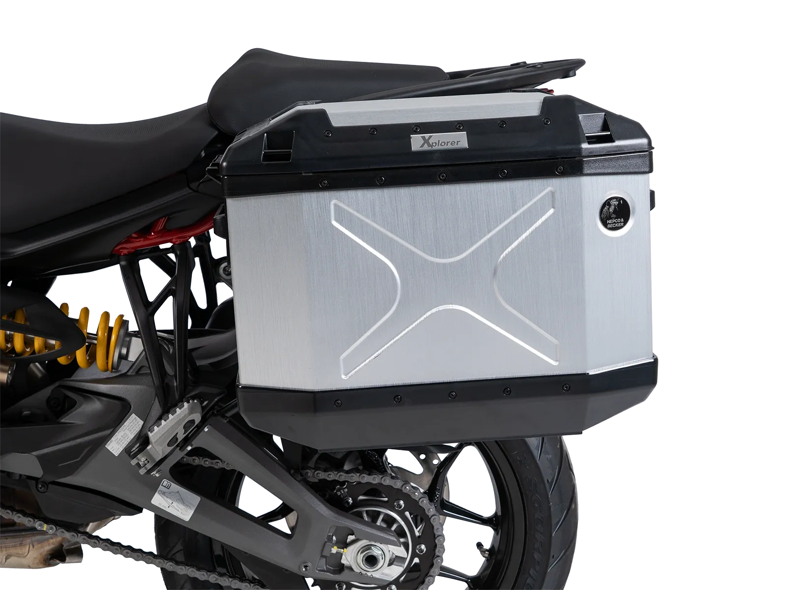 Case carrier set cutout black incl. Xplorer cutout silver Case set for Ducati Multistrada V2 / S (2025-)