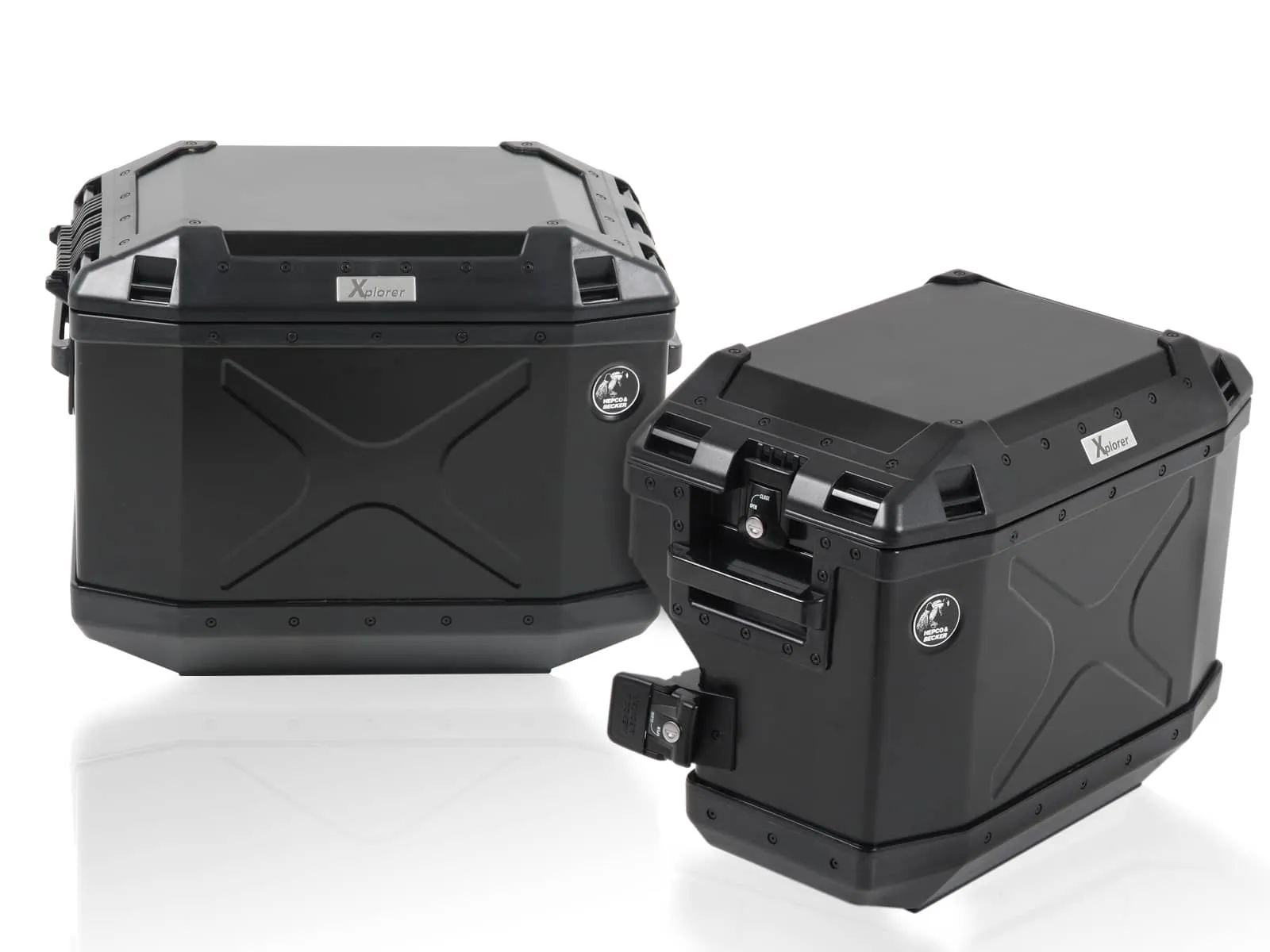 Case carrier set cutout stainless steel incl. Xplorer cutout silver Case set for Honda CRF1000L Africa Twin (2018-2019)