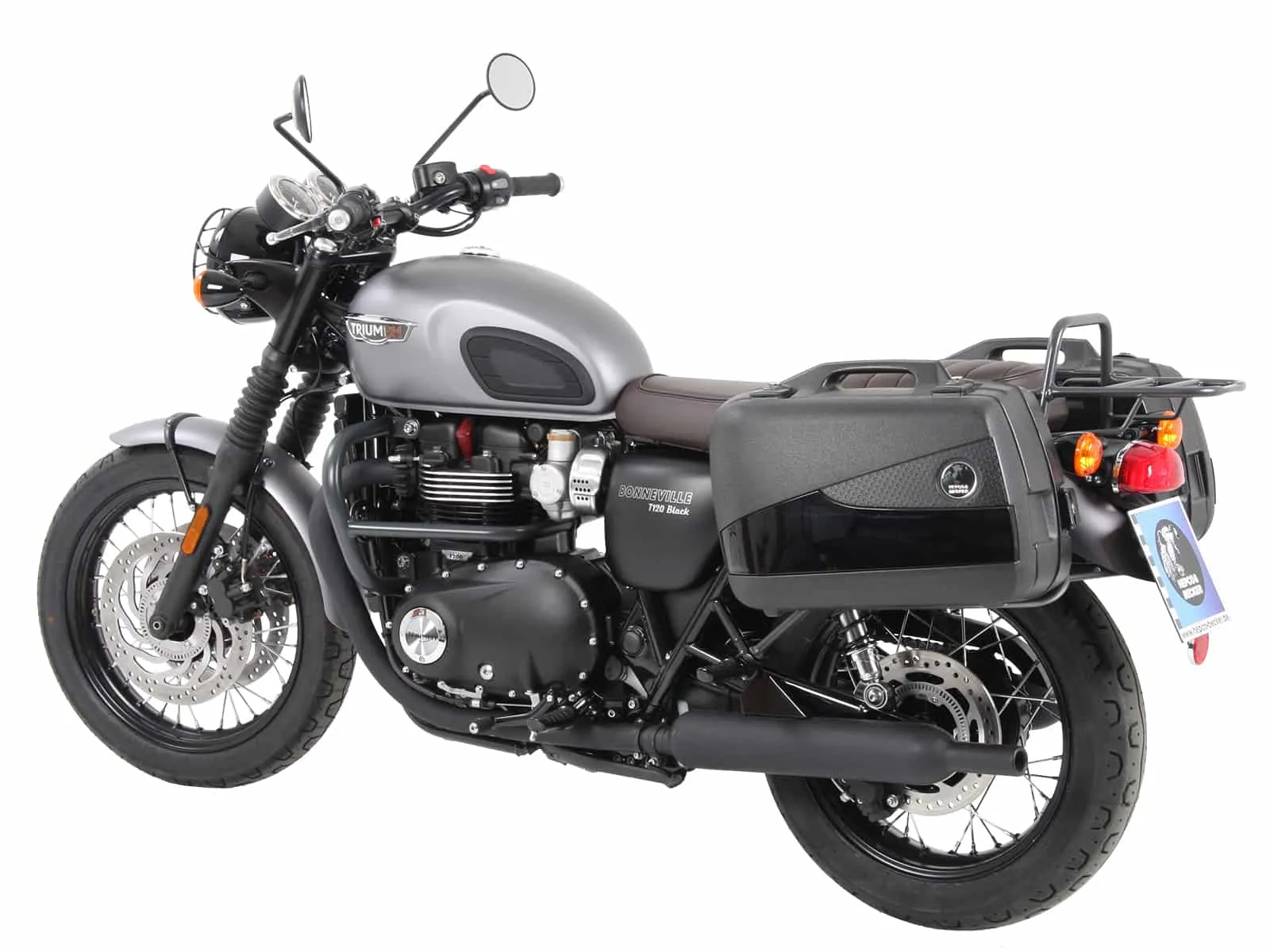 Side case carrier fixed black for Triumph Bonneville T 100/Black (2017-2025)