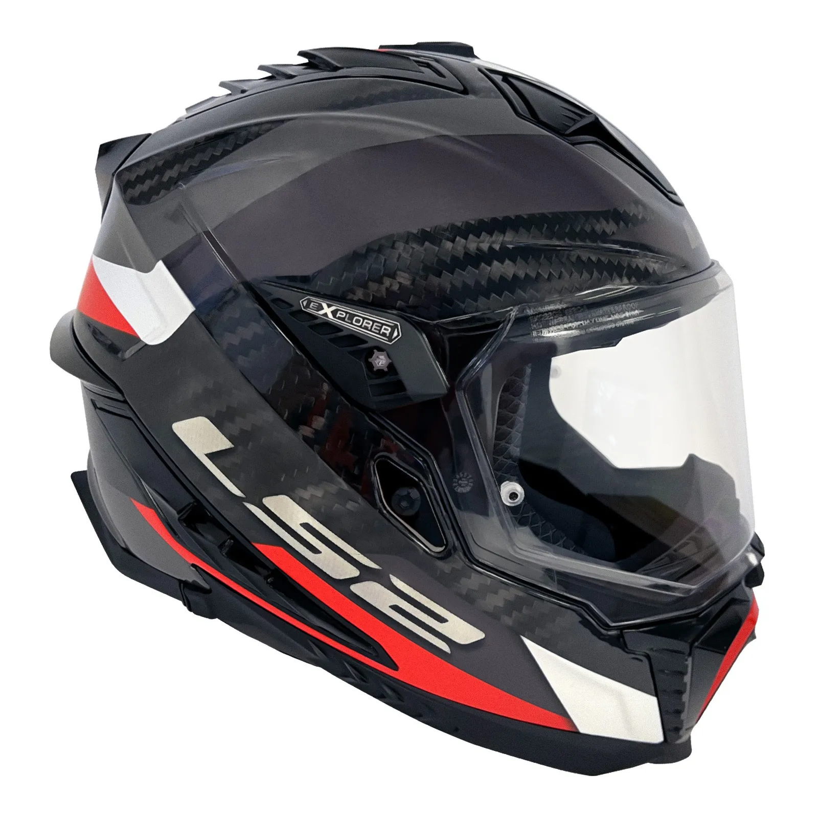LS2 MX701 Explorer Carbon (S) Frontier - Titanium / Red
