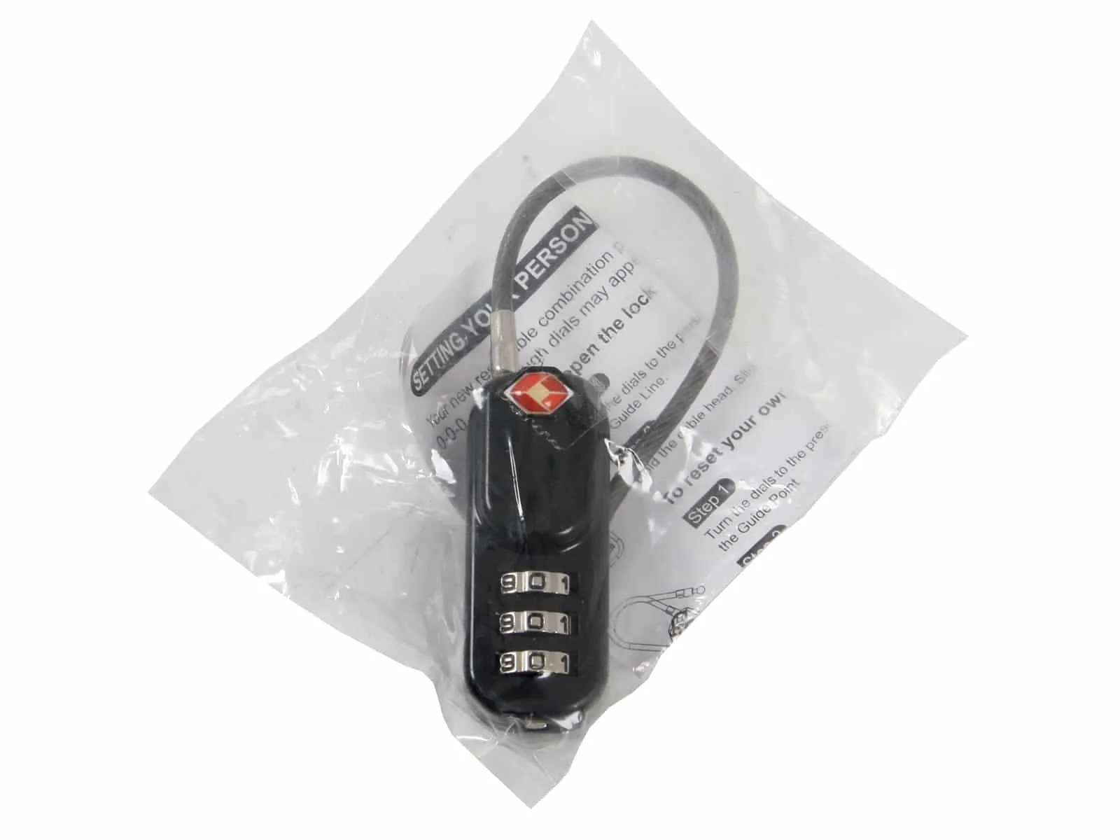 TSA Padlock with Wire Rope