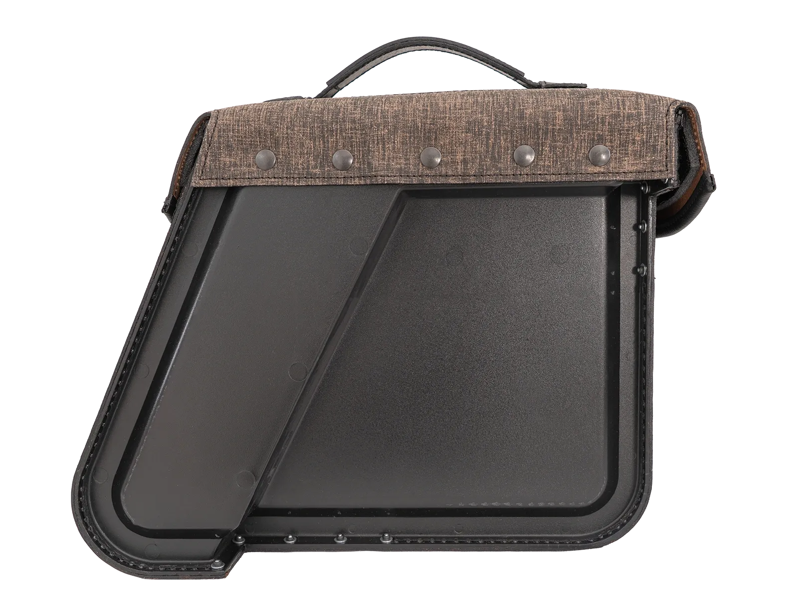 Leather single bag Rugged brown right for cutout