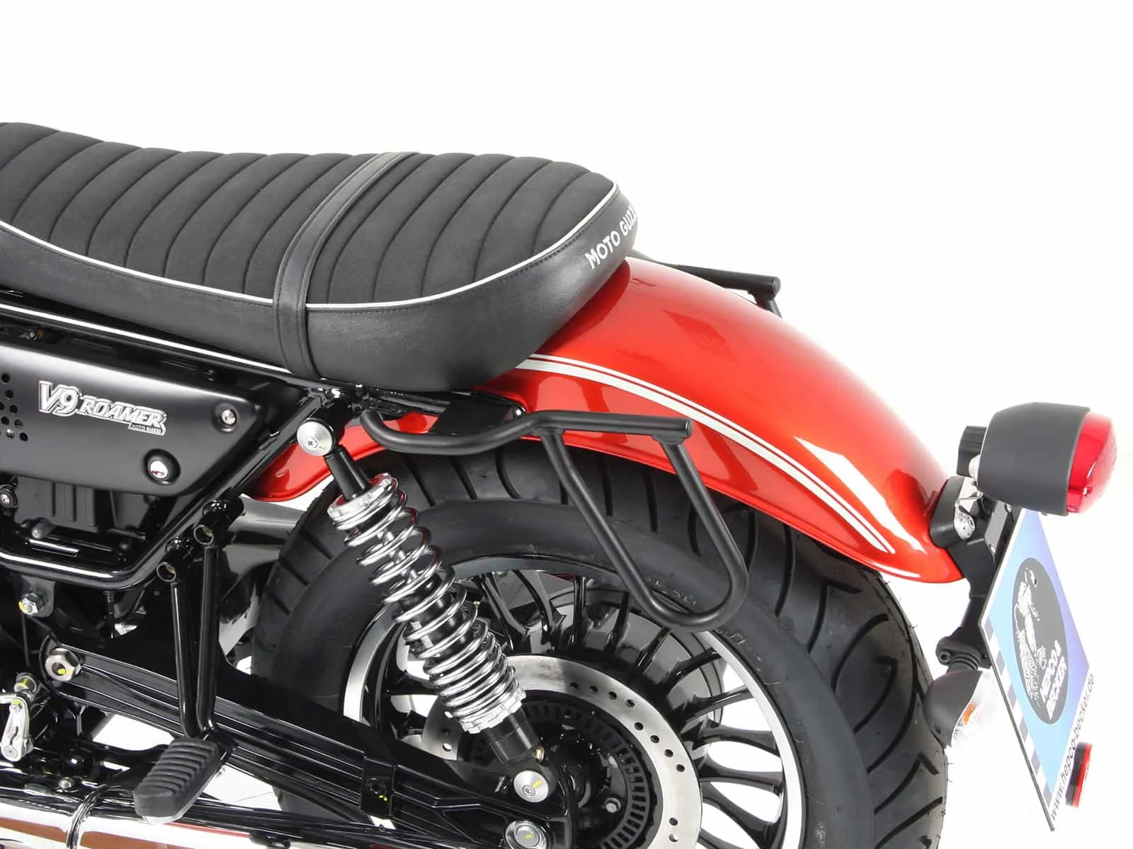 Leather bag holder cutout black for Moto Guzzi V9 Bobber/Special Edition (2021-2025)