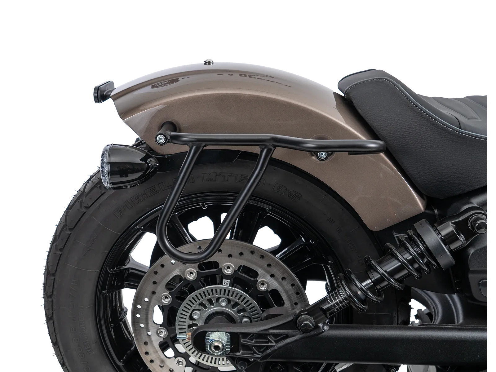 Leather bag holder cutout black for Indian Scout Bobber (2025-)