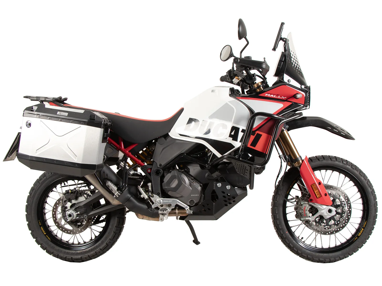 Case carrier set cutout black incl. Xplorer cutout silver Case set for Ducati DesertX Rally (2024-)