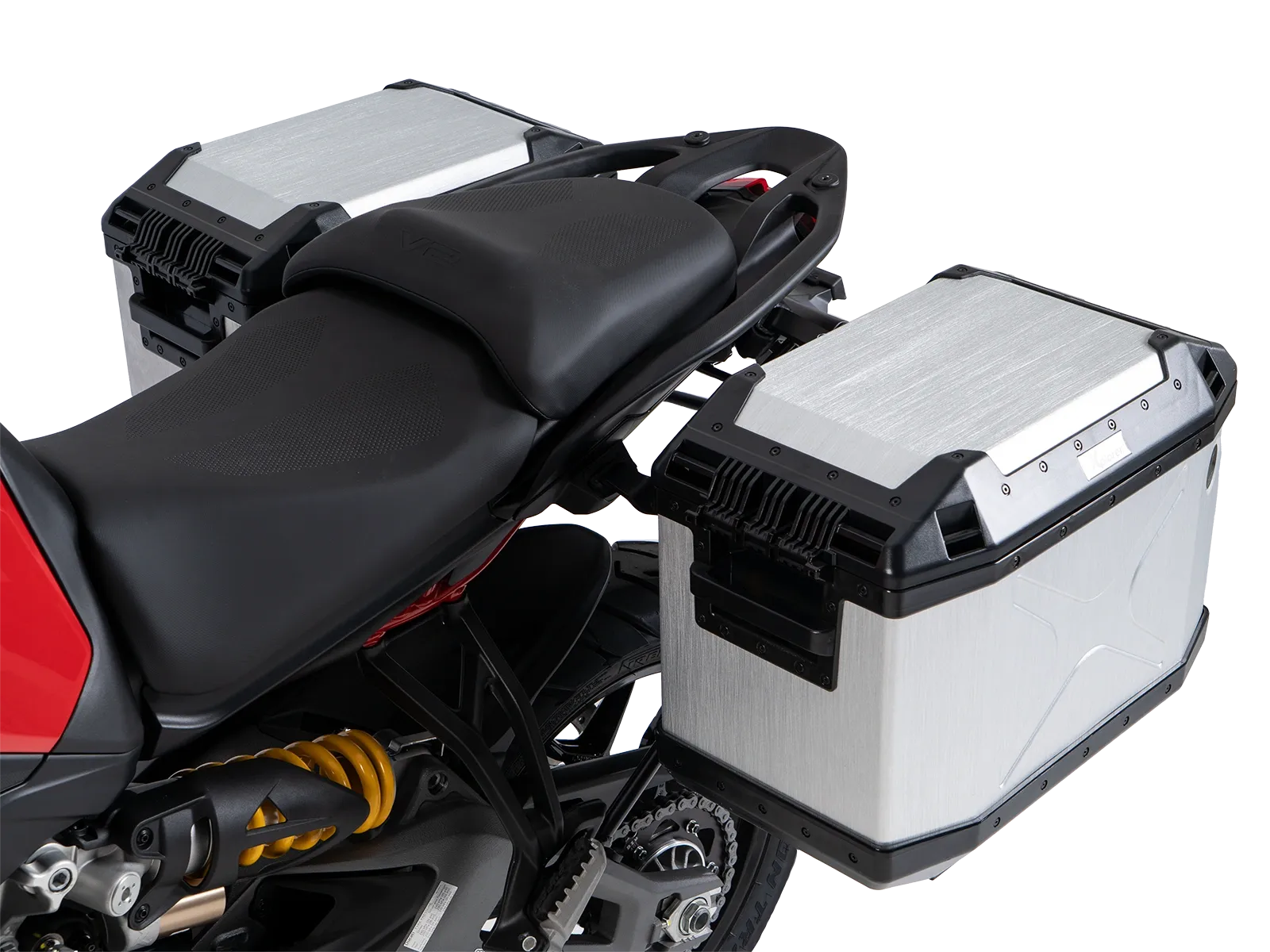 Case carrier set cutout black incl. Xplorer cutout silver Case set for Ducati Multistrada V2 / S (2025-)