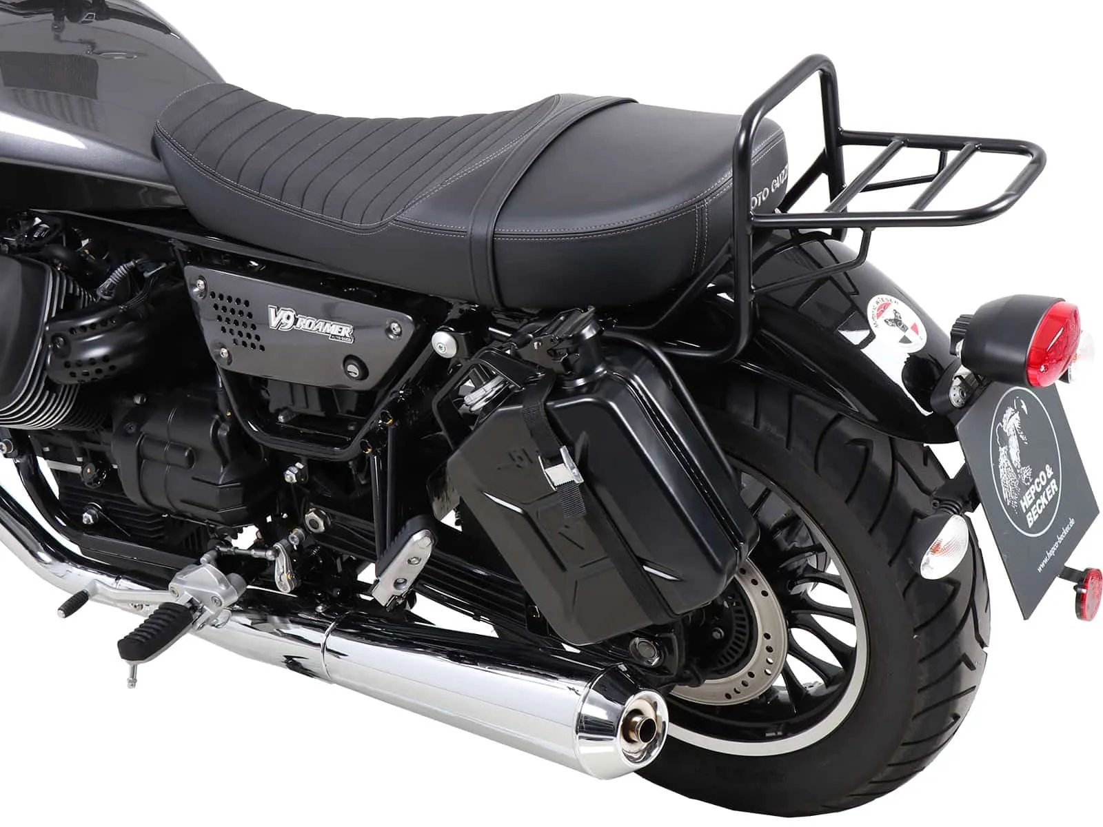 Canister 4ltr. incl. cutout holder left black for Moto Guzzi V 9 Roamer (2016-2025)