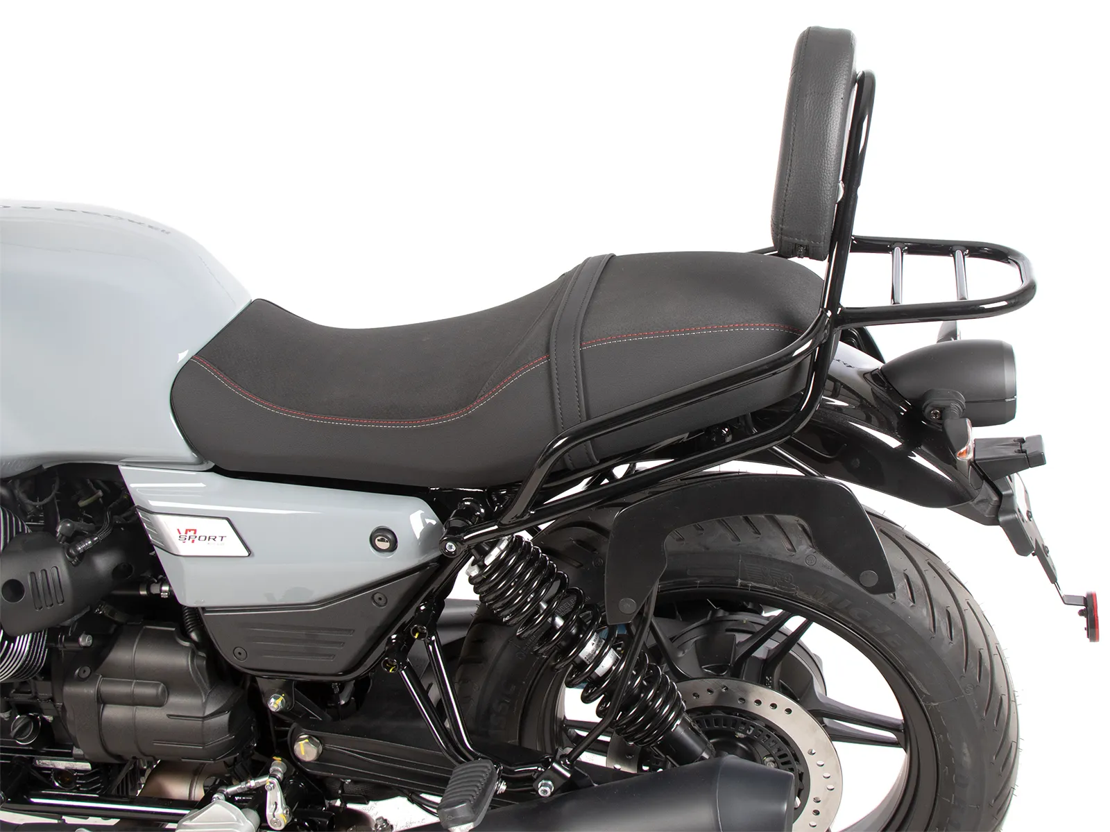 Sissybar with luggage rack black for Moto Guzzi V7 Stone (2025-)