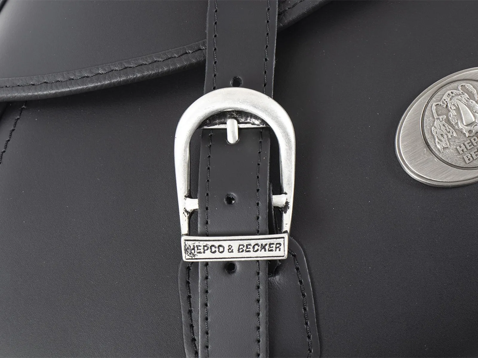 Leather single bag Buffalo Big black left for C-Bow holder