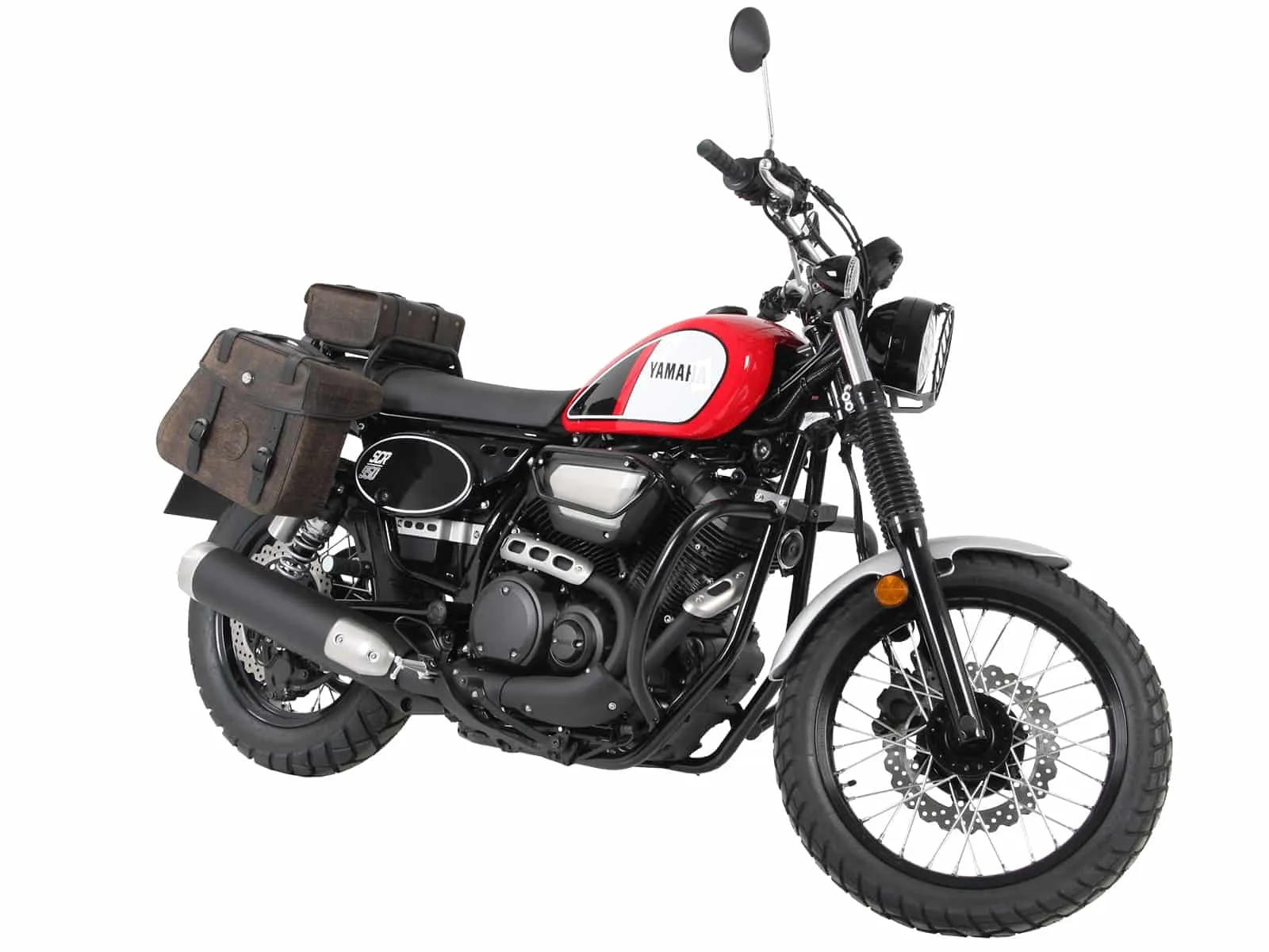 Leather bag holder cutout black for Yamaha SCR 950 (2017-2020)