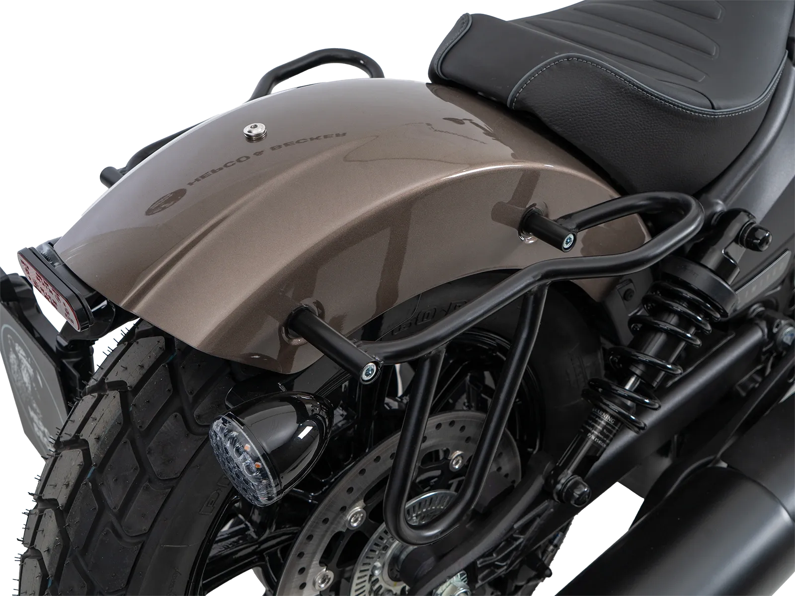 Leather bag holder cutout black for Indian Scout Bobber (2025-)