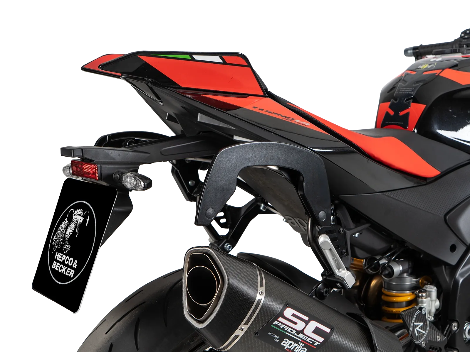 C-Bow side carrier black for Aprilia Tuono V4 Factory (2025-)