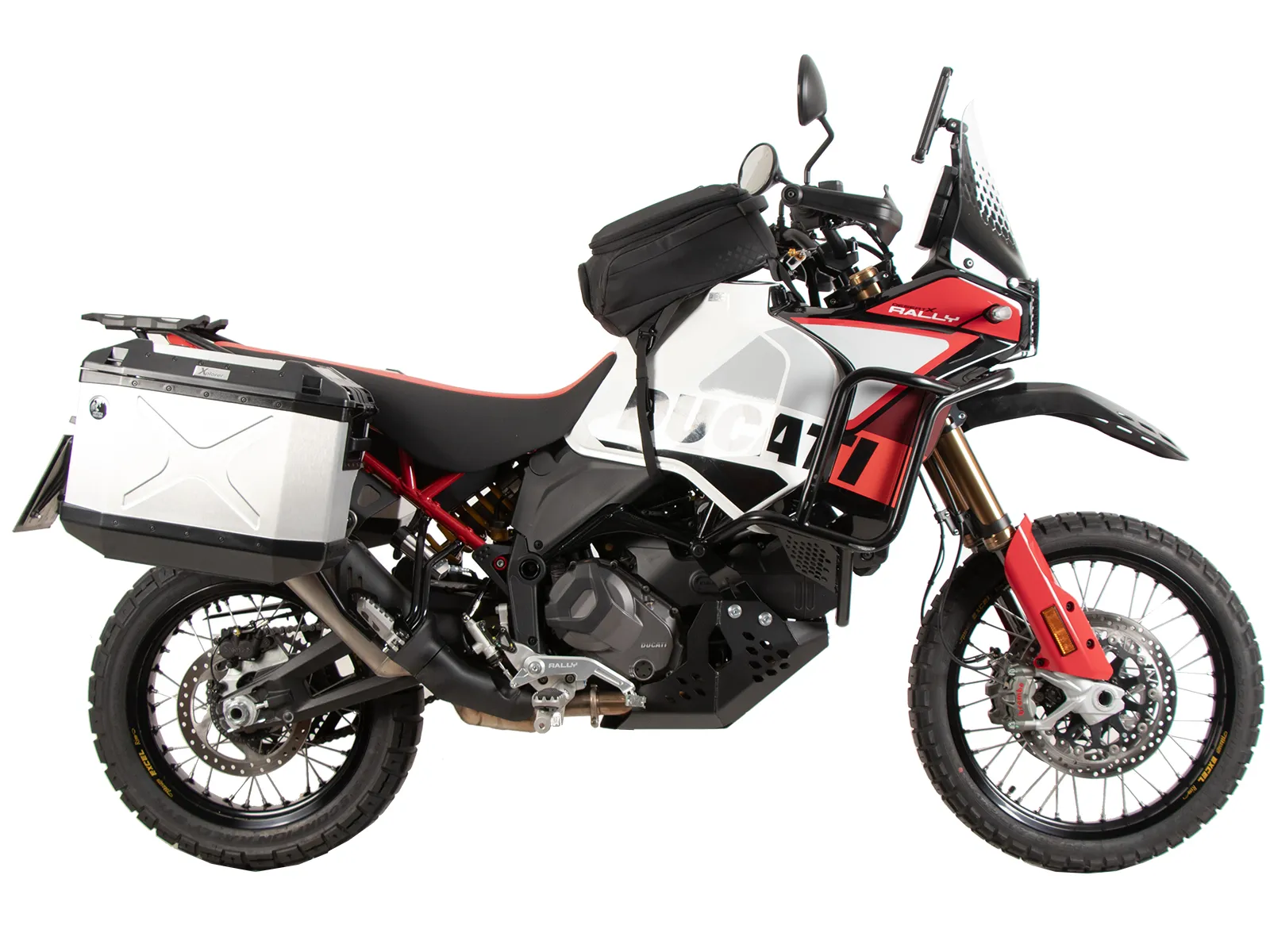 Case carrier set cutout black incl. Xplorer cutout silver Case set for Ducati DesertX Rally (2024-)