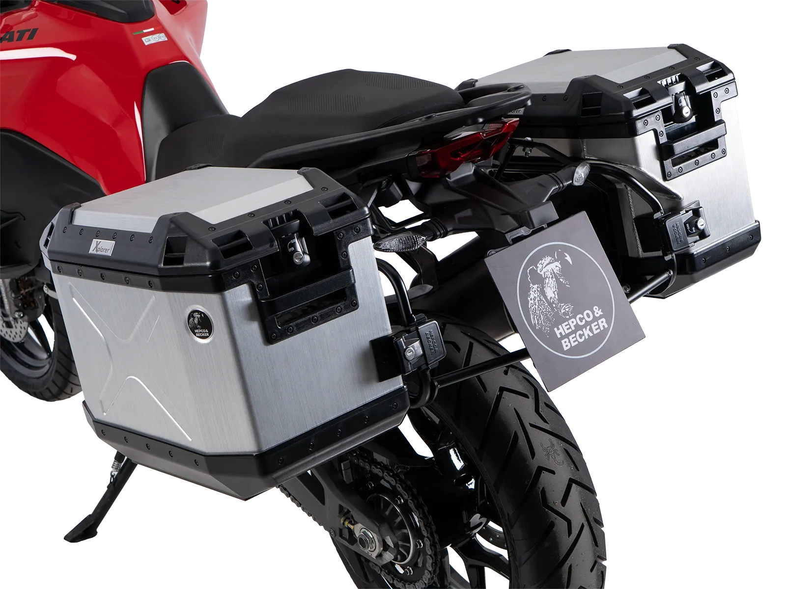 Case carrier set cutout black incl. Xplorer cutout silver Case set for Ducati Multistrada V2 / S (2025-)