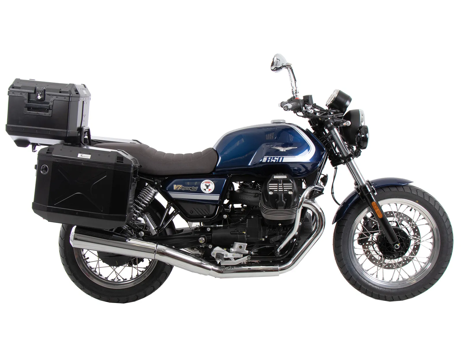 Tubular luggage rack Topcaseträger black for Moto Guzzi V7 Special/Stone/Centenario (850 ccm) (2021-2024)