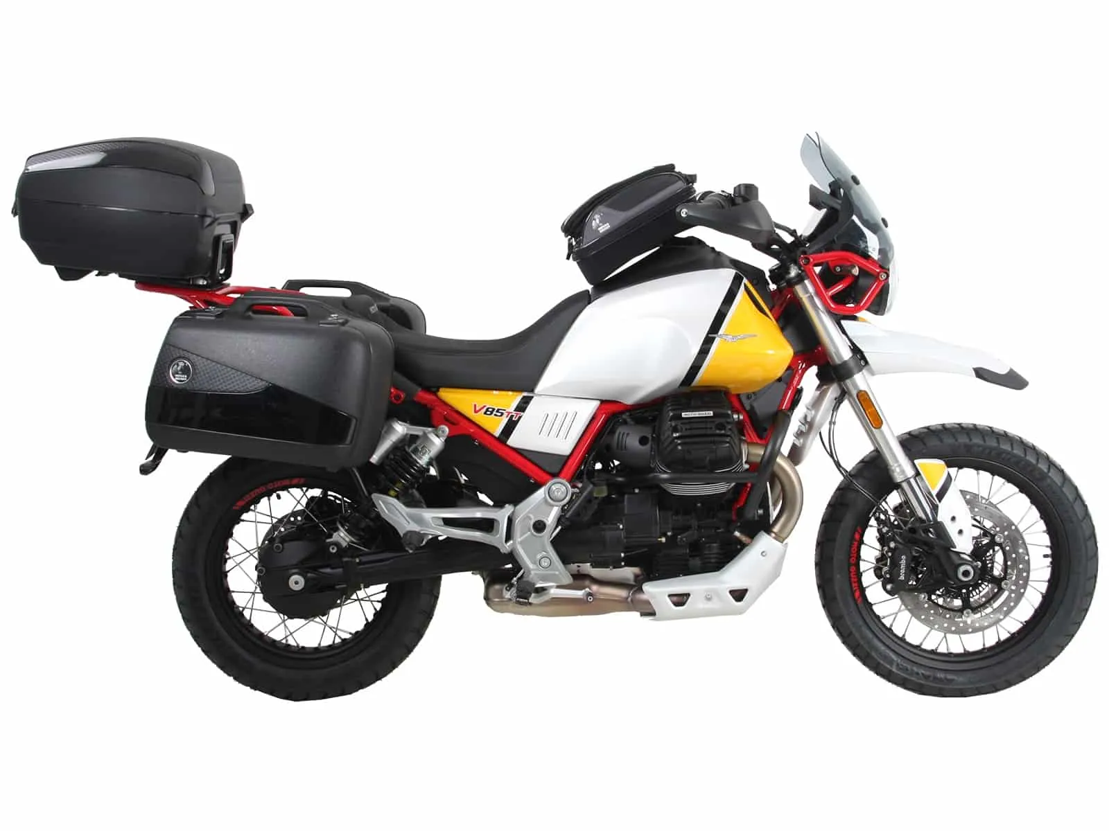 Easyrack top case carrier for combination with original luggage rack black for Moto Guzzi V 85 TT (2019-2023)