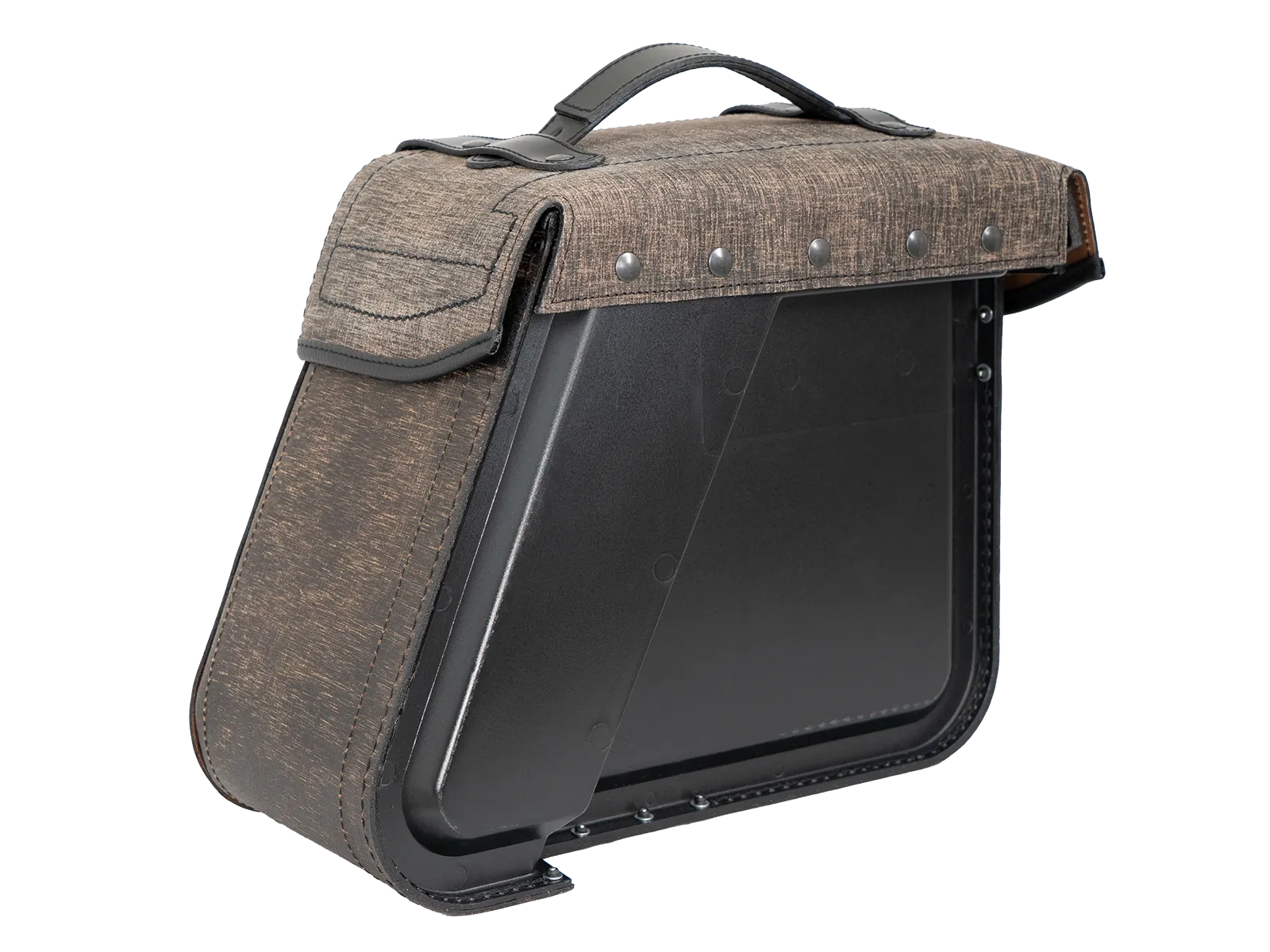 Leather single bag Rugged brown left for cutout