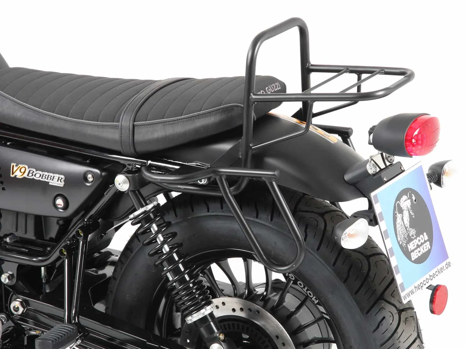 Leather bag holder cutout black for Moto Guzzi V9 Bobber/Special Edition (2021-2025)