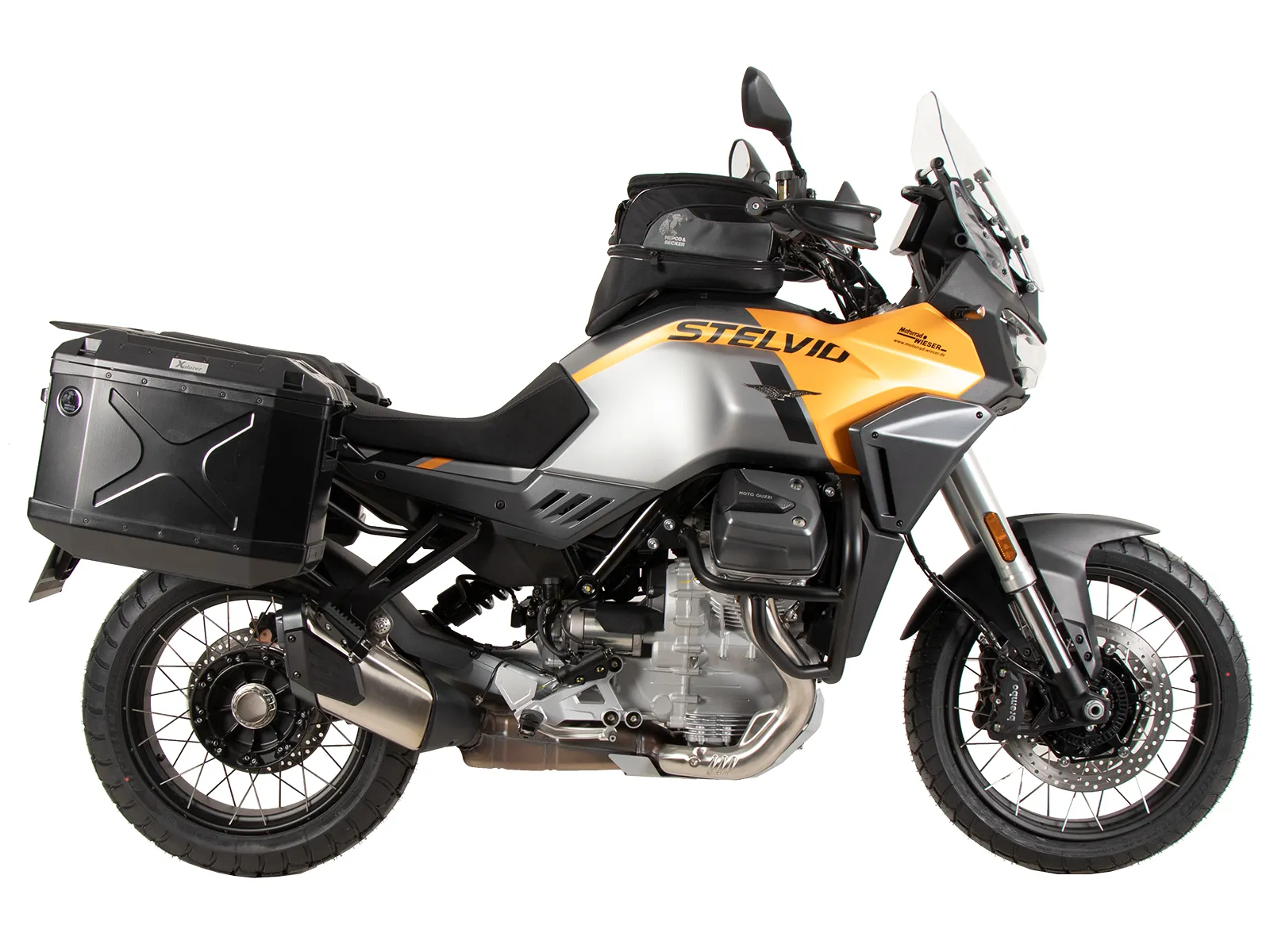 Side case carrier fixed black for Moto Guzzi Stelvio (2024-)
