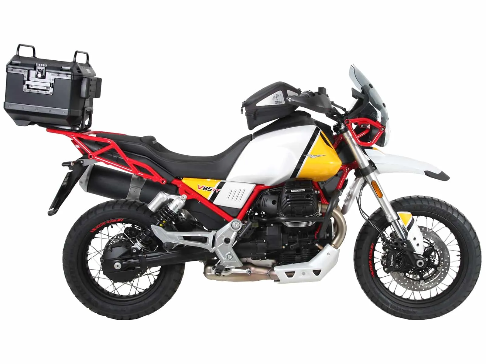 Easyrack top case carrier for combination with original luggage rack black for Moto Guzzi V 85 TT (2019-2023)