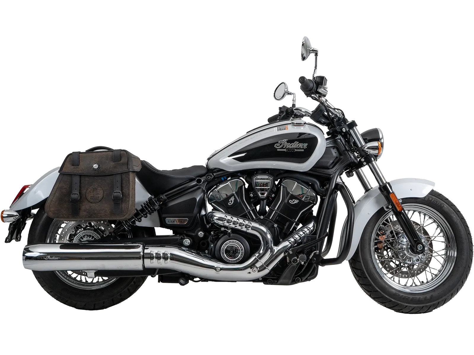 Leather bag holder cutout black for Indian Scout Classic (2025-)