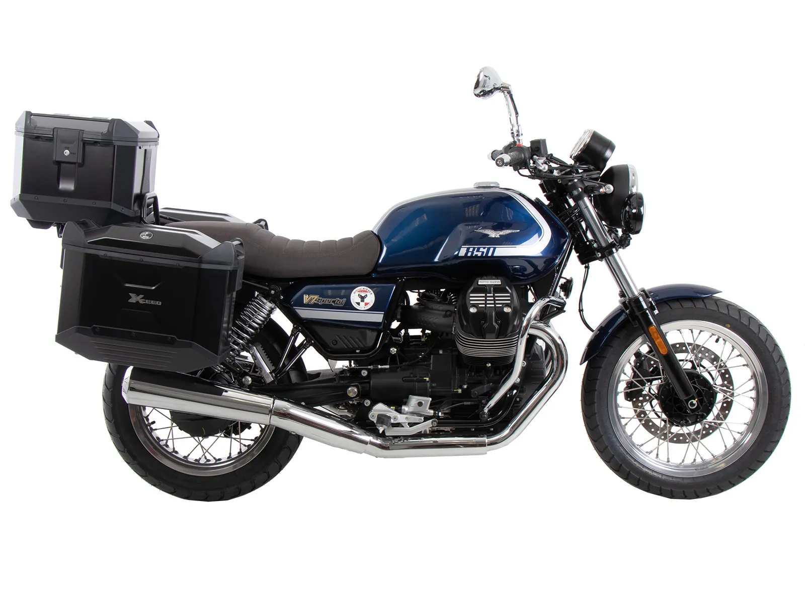 Tubular luggage rack Topcaseträger black for Moto Guzzi V7 Special/Stone/Centenario (850 ccm) (2021-2024)