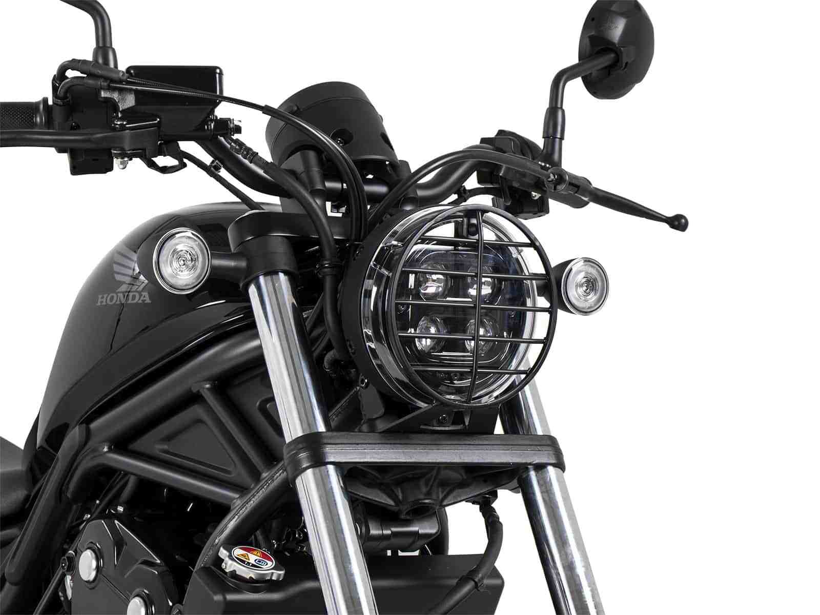 Clignotant noir brillant pour moto, protection de feu arrière, couvercle de  grille de protection pour Honda Rebel CMX, 300, 500, 1100, 2020-2021