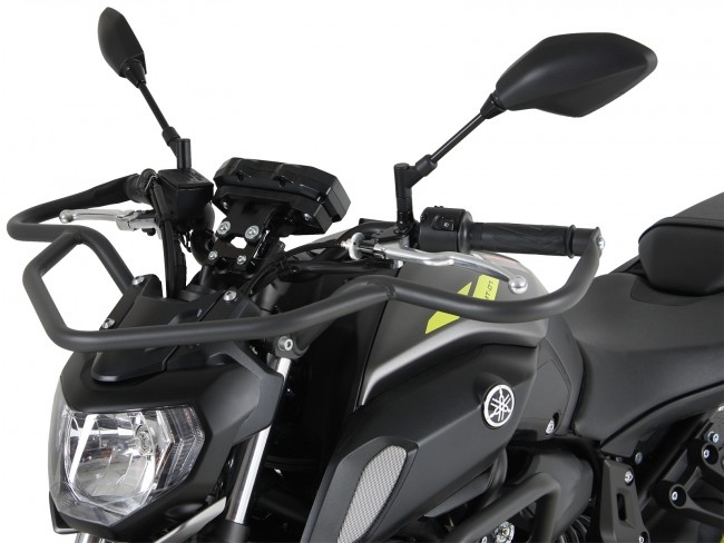 Yamaha MT 07 fitted with Hepoc Becker 5034560 Rider Protection Handlebar Guard from Motorcycle Adventure Products